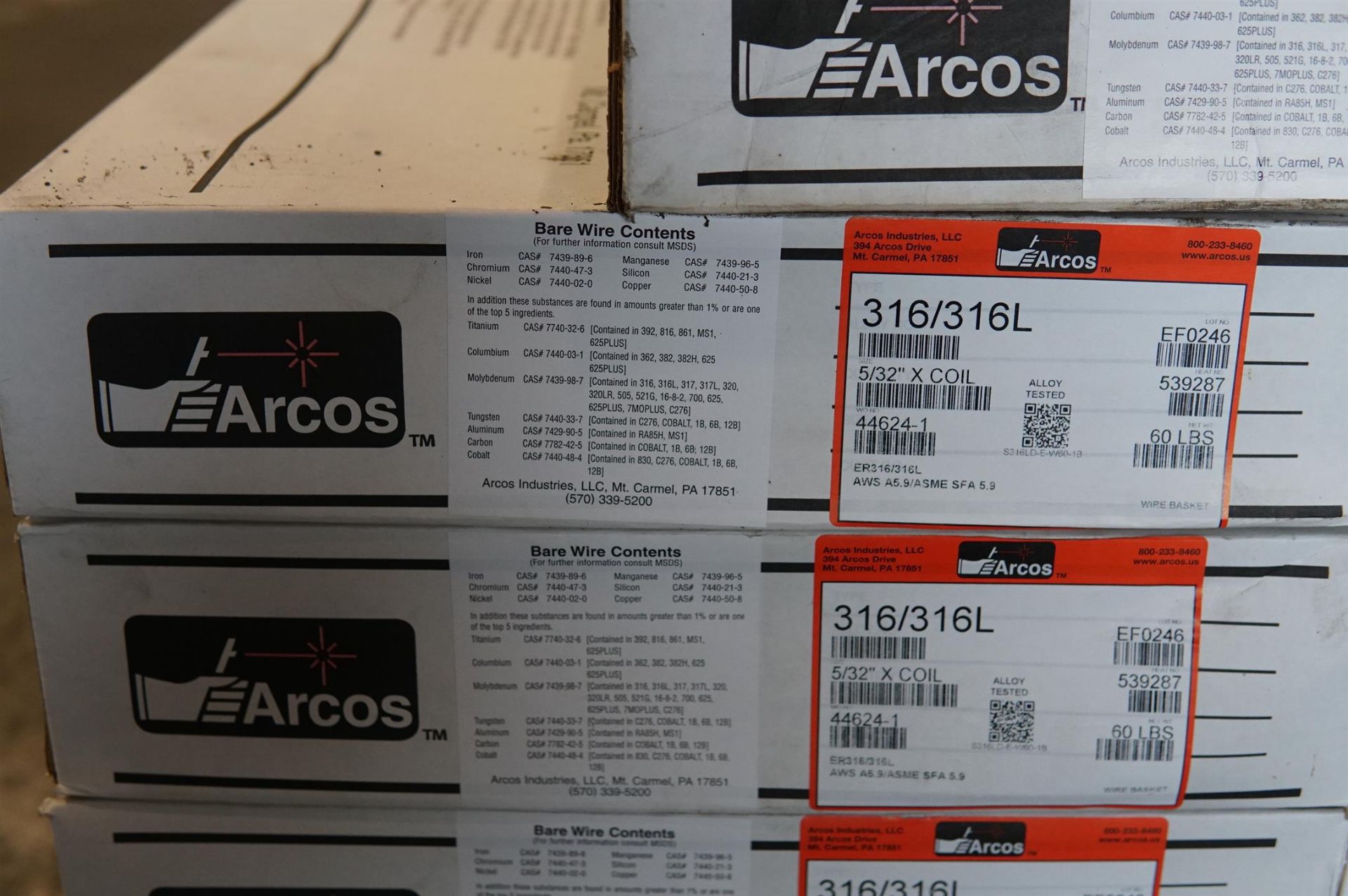 Arcos Welding Wire 5/32 316/316L (9)- (LOADING FEE - $25) - Image 3 of 6