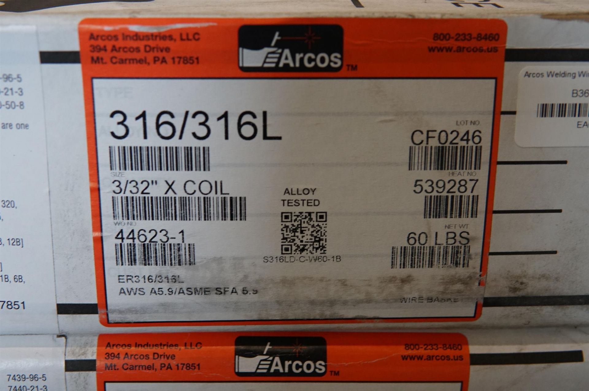 Arcos Welding Wire 3/32 316/316L (10)- (LOADING FEE - $25) - Image 4 of 6