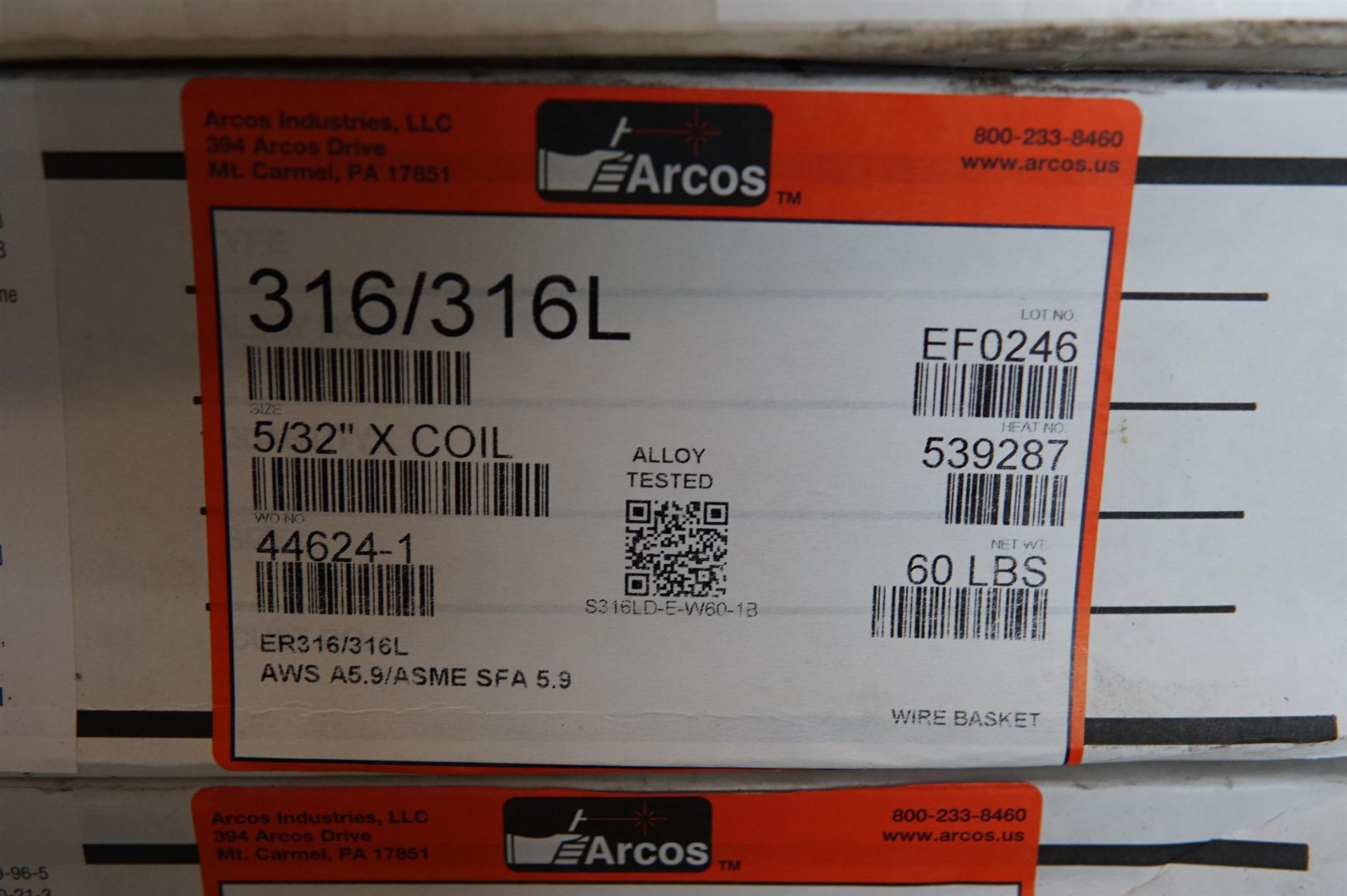 Arcos Welding Wire 5/32 316/316L (9)- (LOADING FEE - $25) - Image 4 of 6