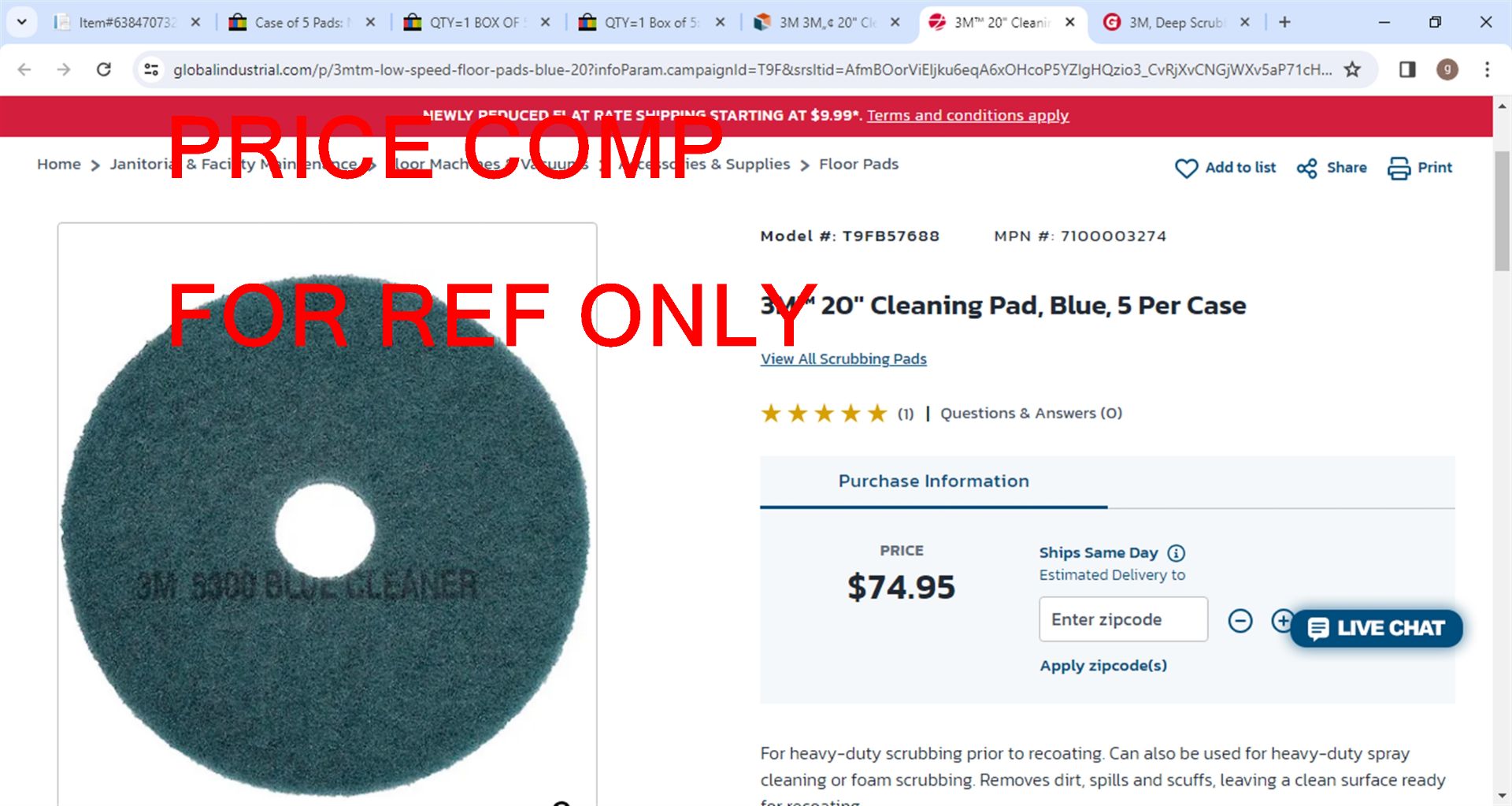 (60+) NEW Blue Cleaner Pads 20 IN. - Image 4 of 6