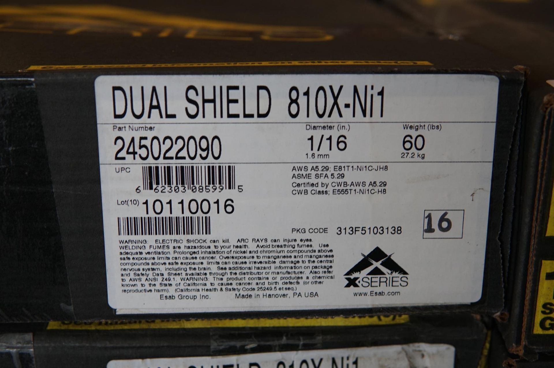 ESAB Dual Shield 810X-Ni1 1/16 Welding Wire (8)- (LOADING FEE - $25) - Image 3 of 4