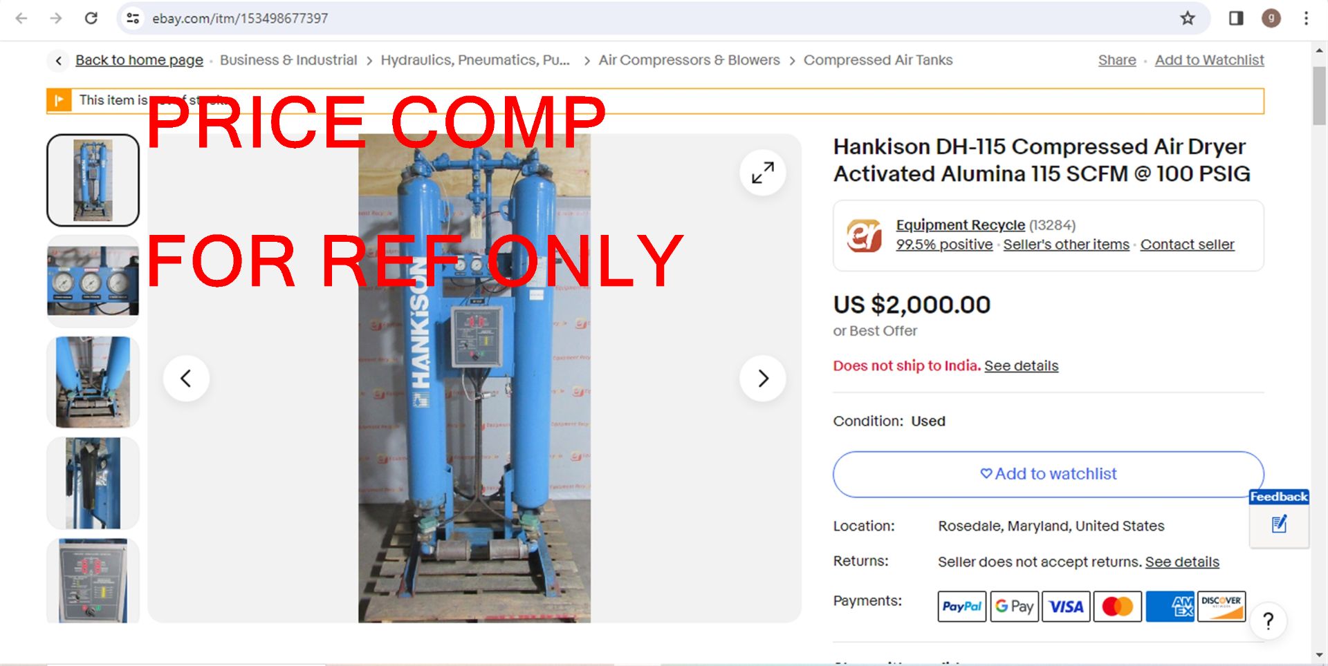 Hankison Ind Air Dyier- (LOADING FEE - $50) - Image 13 of 14