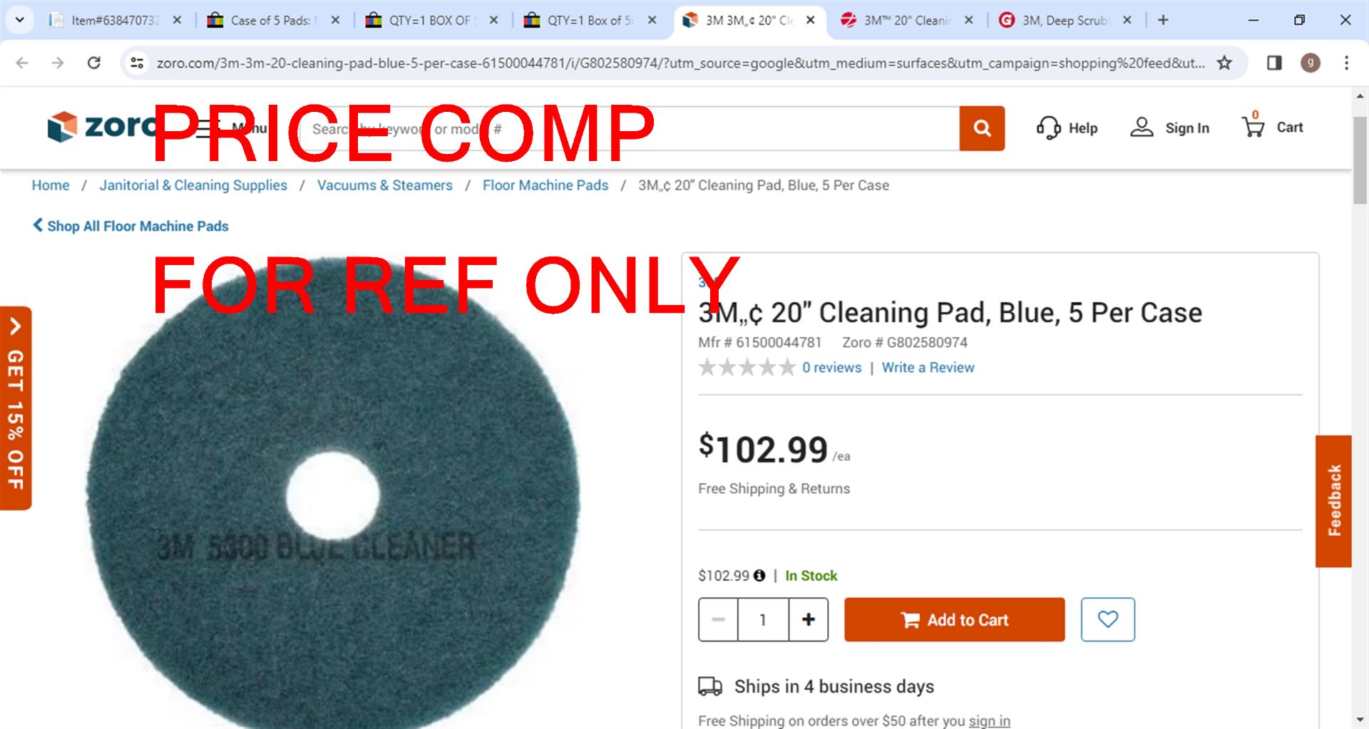 (60+) NEW Blue Cleaner Pads 20 IN. - Image 5 of 6