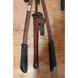 Bolt Cutters and Pipe Wrenches