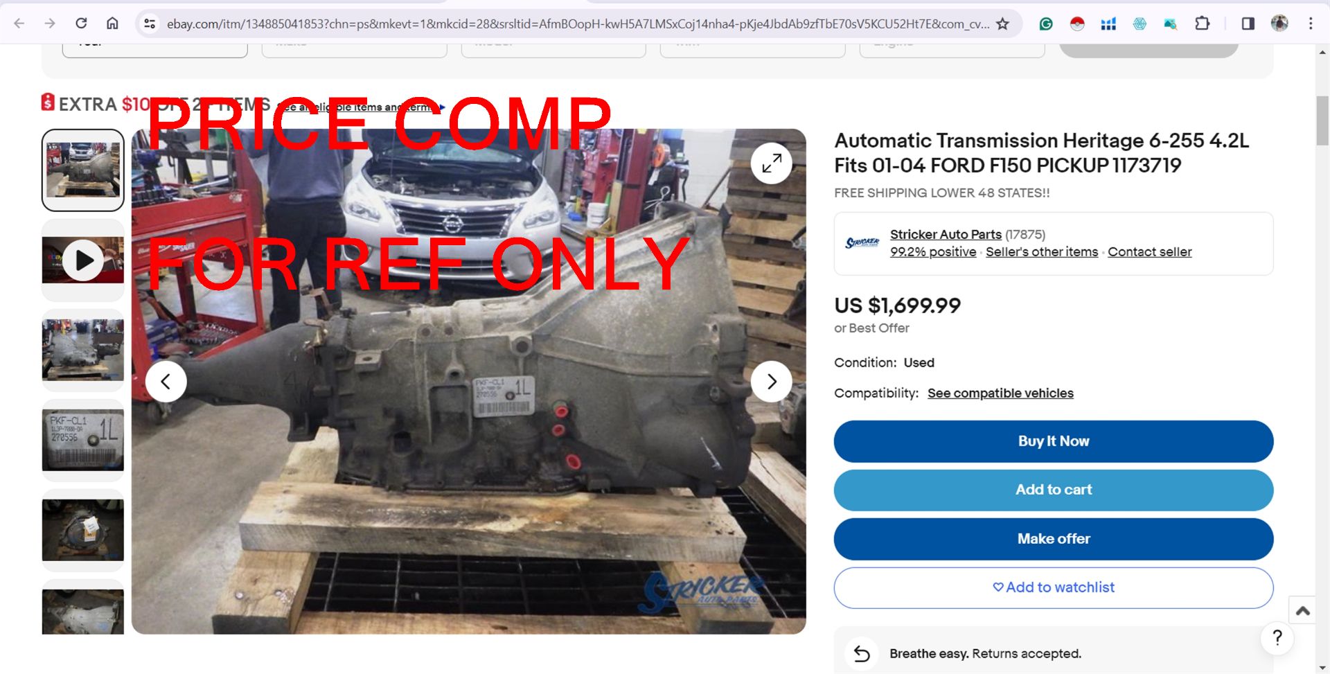 Ford 4.2 Auto Transmission- (LOADING FEE - $25) - Image 7 of 9