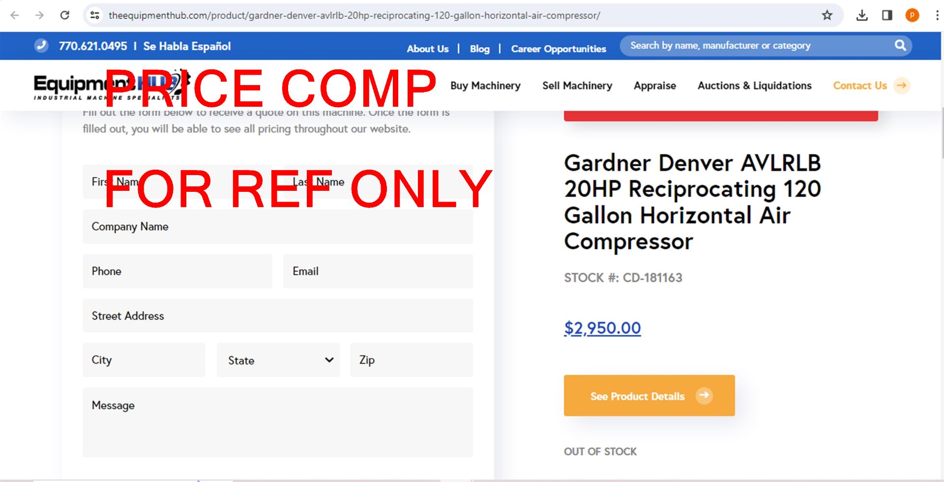 Gardner-Denver EBERED Air Compressor- (LOADING FEE - $25) - Image 5 of 6