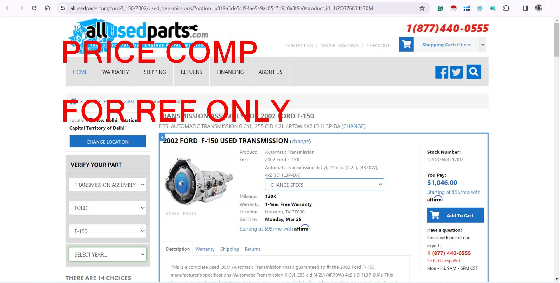 Ford 4.2 Auto Transmission- (LOADING FEE - $25) - Image 6 of 9