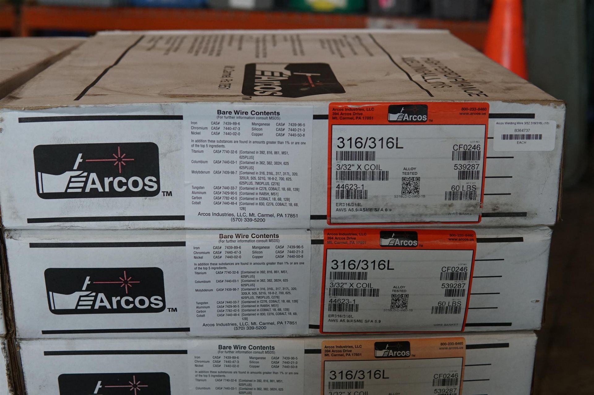 Arcos Welding Wire 3/32 316/316L (10)- (LOADING FEE - $25) - Image 3 of 6