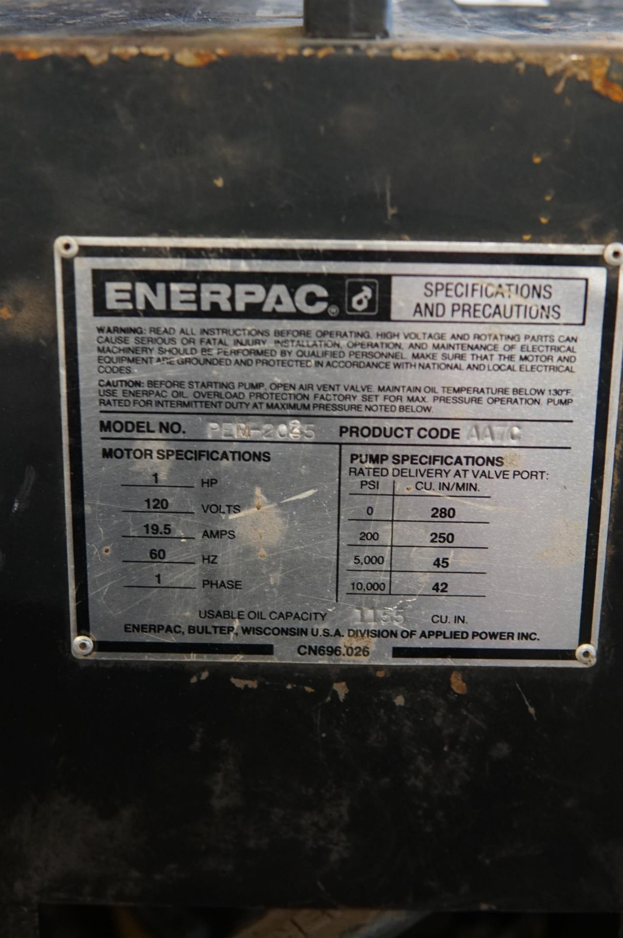 Enerpac Power Unit - Image 9 of 16