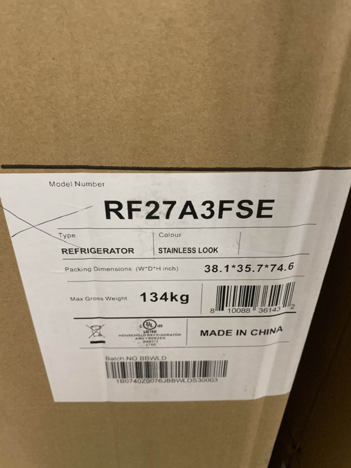 Hisense - RF27A3FSE 36in 26.6 cu. ft. Capacity, French Door Refrigerator, 36 inch Width, Titanium - Image 2 of 2
