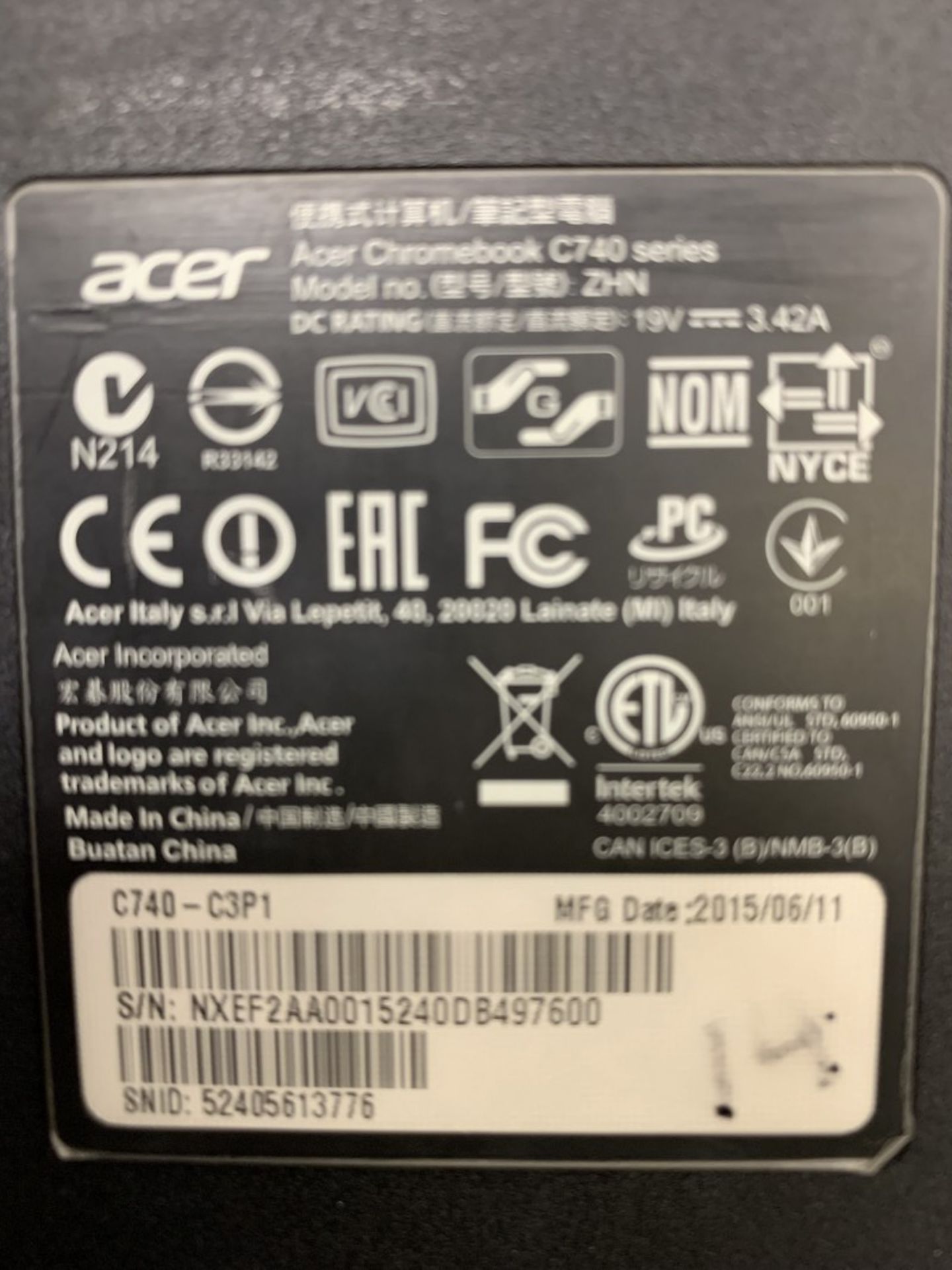 Acer - Chromebook C740 Series 11.6-Inch Hd, 4 Gb, 16Gb Ssd - Image 2 of 2