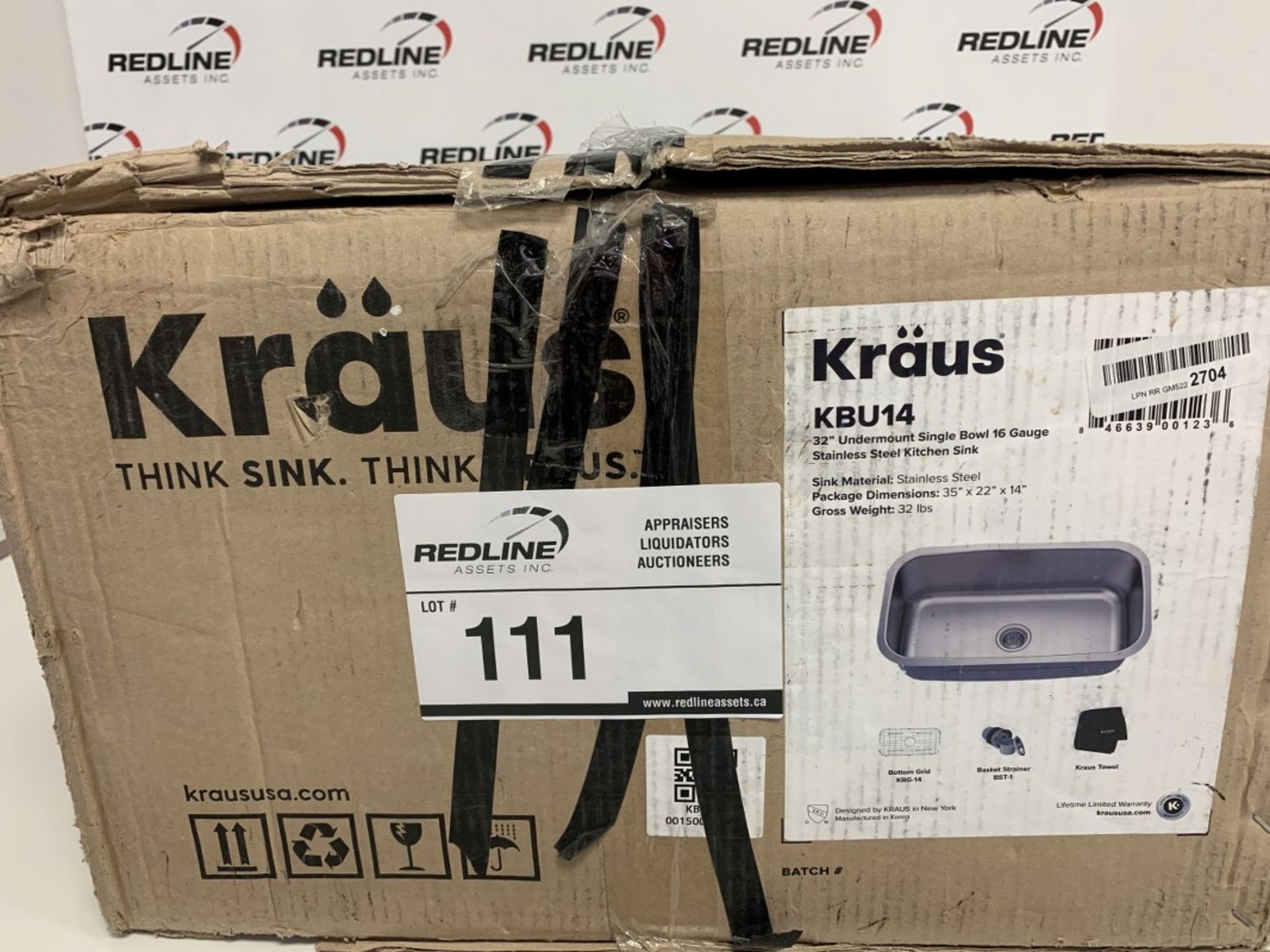 Kraus - 32" Undermount Single Bowl Sink - 16 Guage