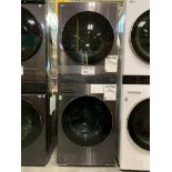 LG - 27 inch Width Washer & Dryer Set, AI DD,WashTower, TurboWash 360, Black Stainless Steel