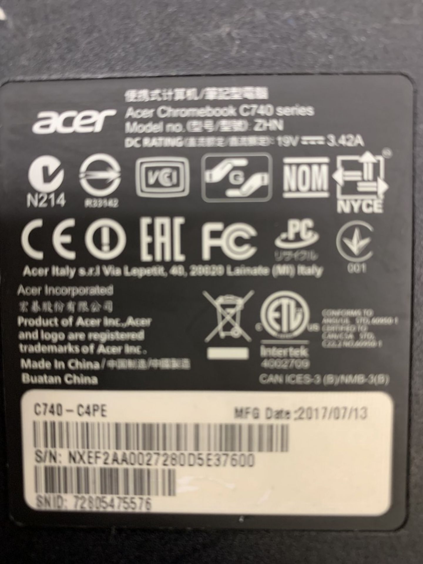 Acer - Chromebook C740 Series 11.6-Inch Hd, 4 Gb, 16Gb Ssd - Image 2 of 2