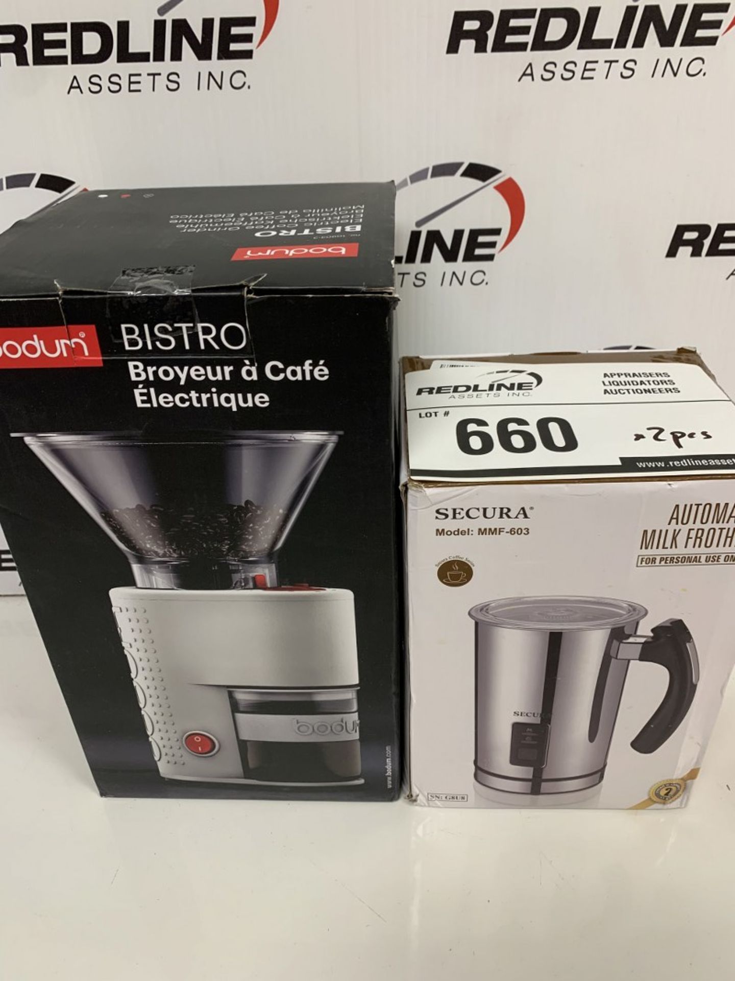 Mixed Lot - Bodum Electric Coffee Grinder & Secura Automatic Milk Frother