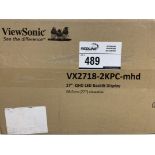 Viewsonic - 27" Qhd Led Backlit Display