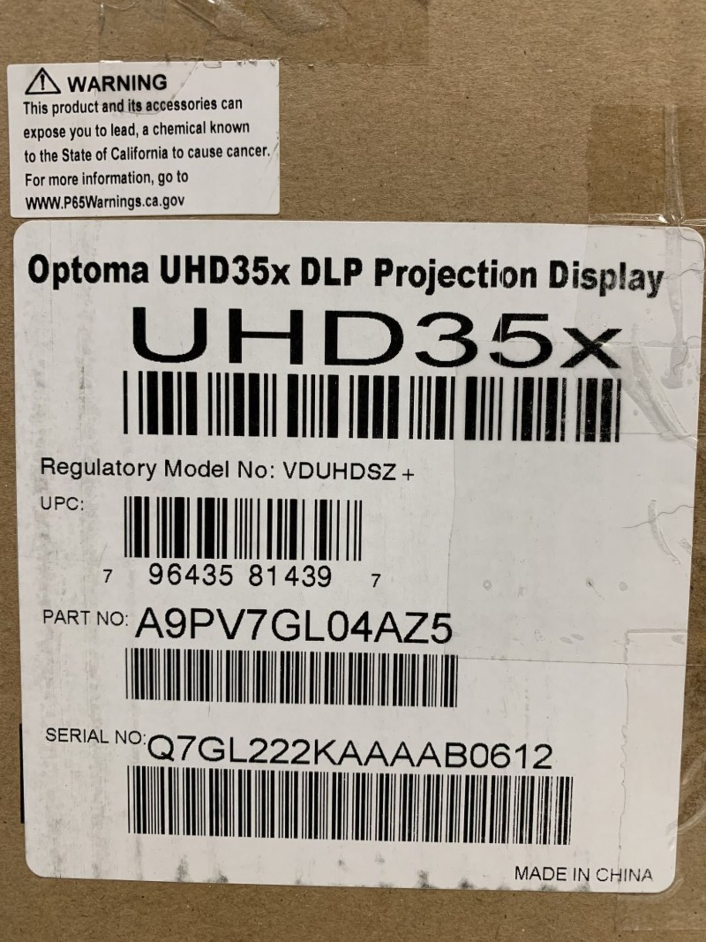 Optima - Uhd35X Dlp Projection Display Projector - Image 2 of 2