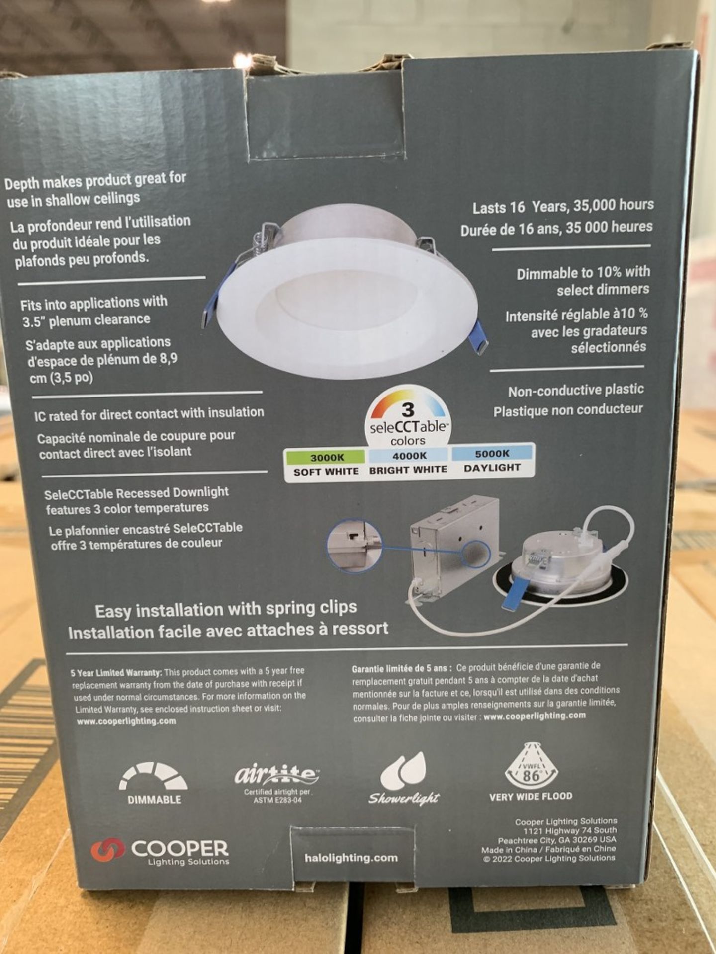 Cooper Lighting - 4" Canless Direct Mount Led Splay Downlight With Junction Box 4000/5000/6000K - Image 3 of 3