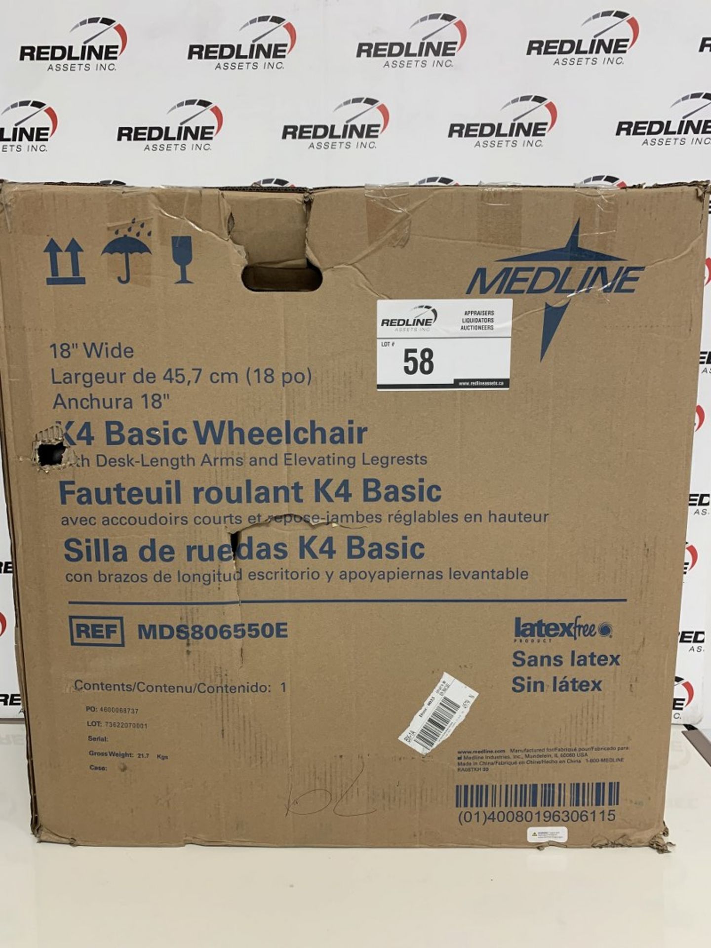 Mediline - 18" Wide K4 Basic Wheelchair