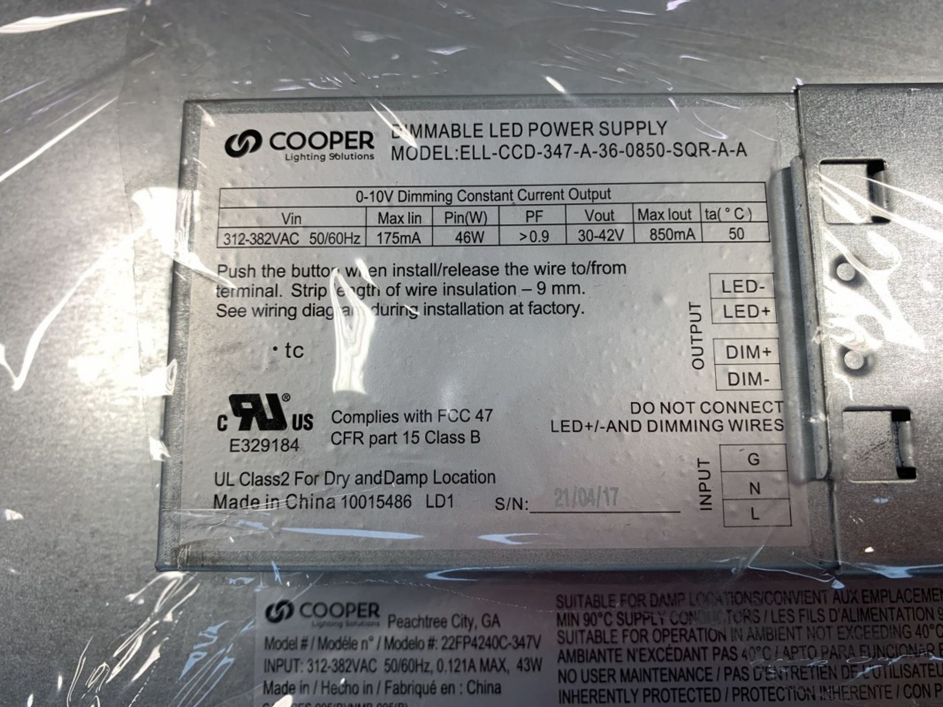 Cooper Lighting - 2X2 Led Recessed Flat Panel, 4200 Lumen, 4000K, 80 Cri, 0-10V Continuous Dimming - Image 5 of 6