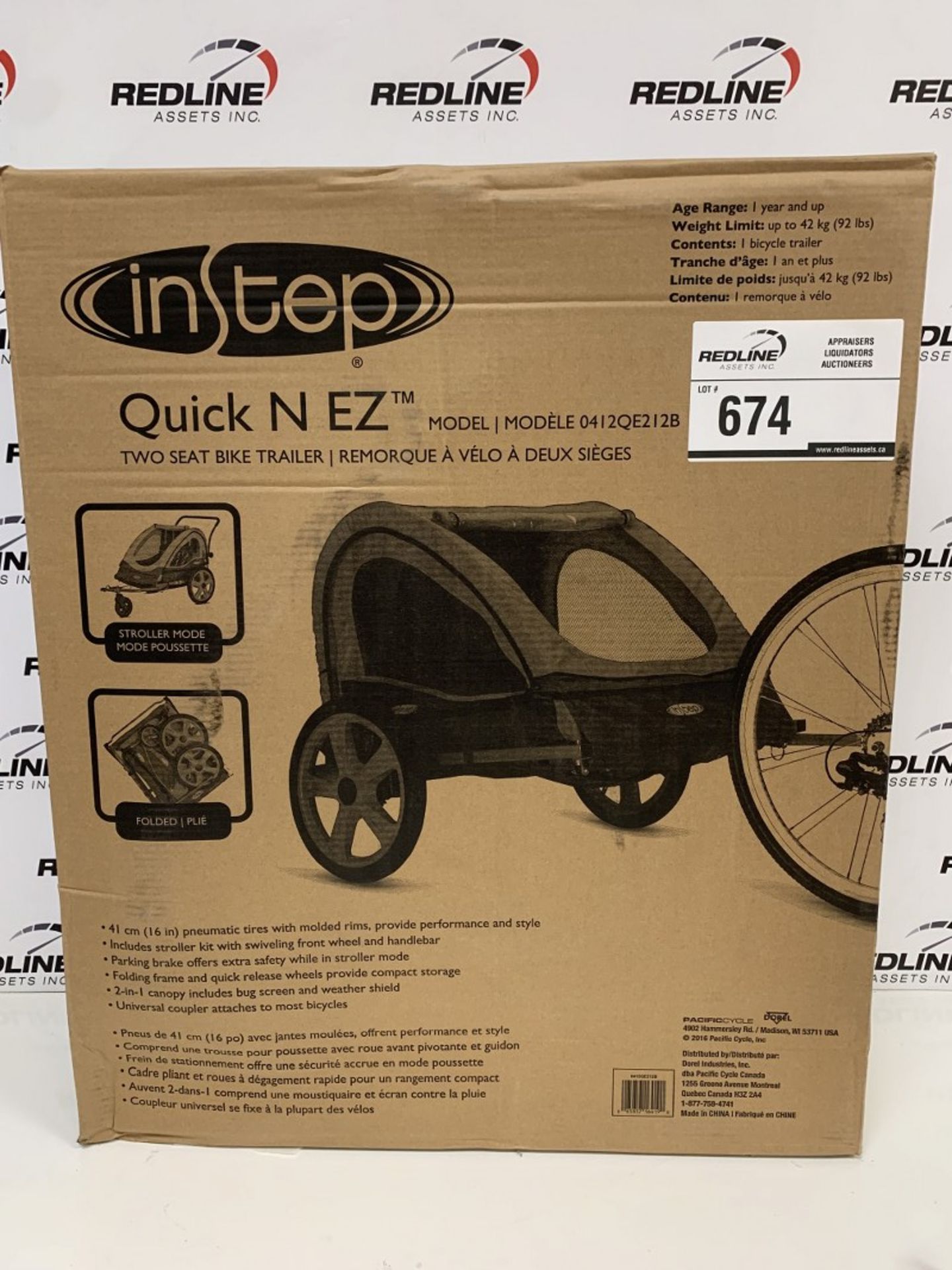 Instep - Quick N Ez Two Seat Bike Trailer