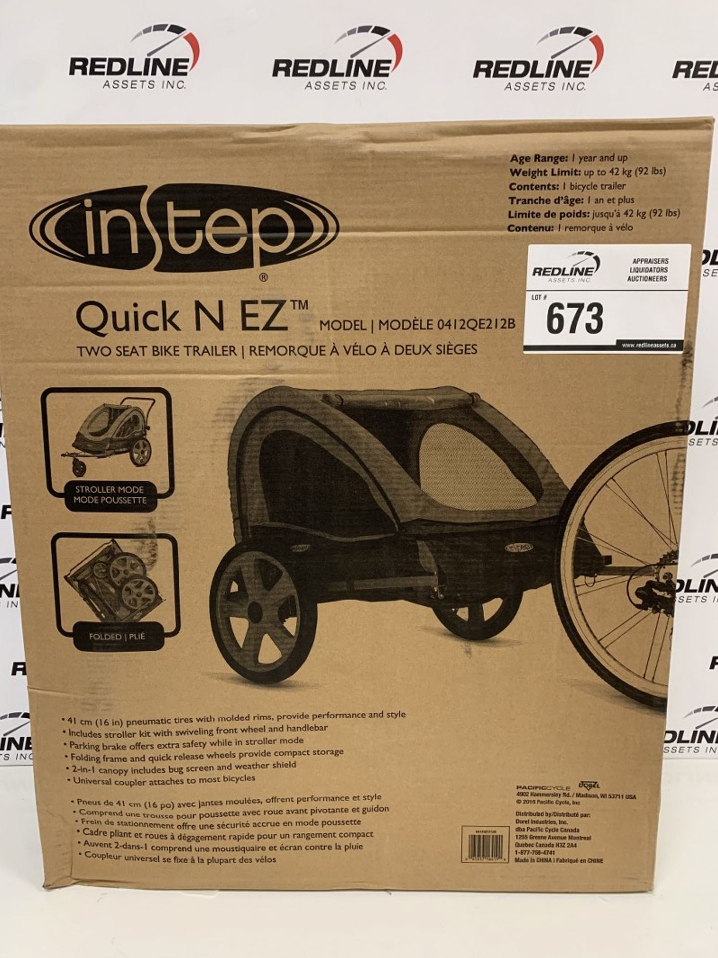 Instep - Quick N Ez Two Seat Bike Trailer