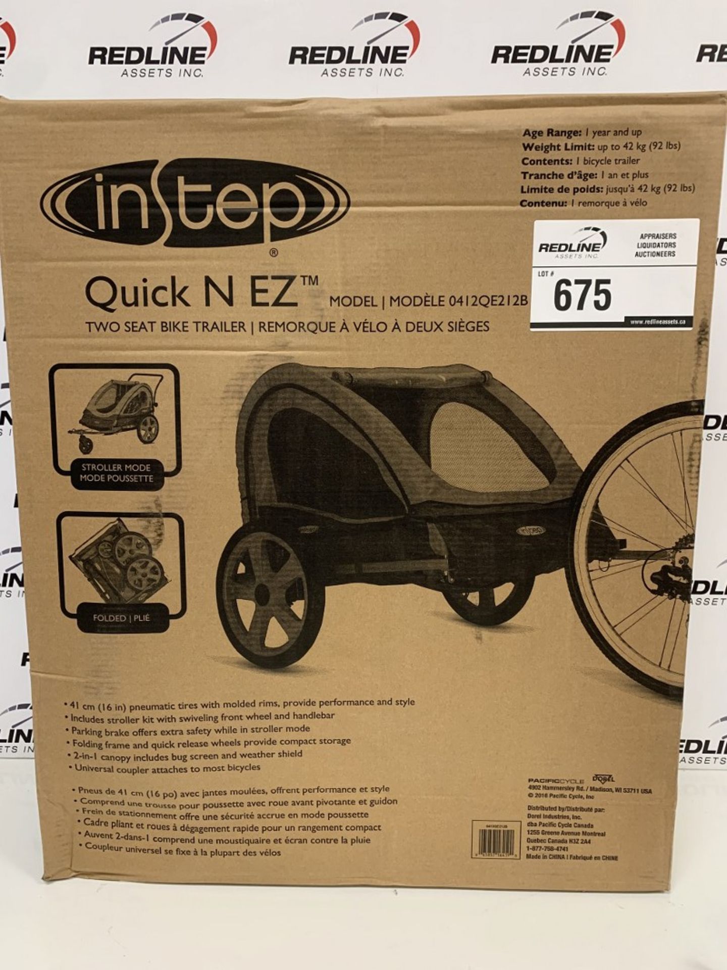 Instep - Quick N Ez Two Seat Bike Trailer