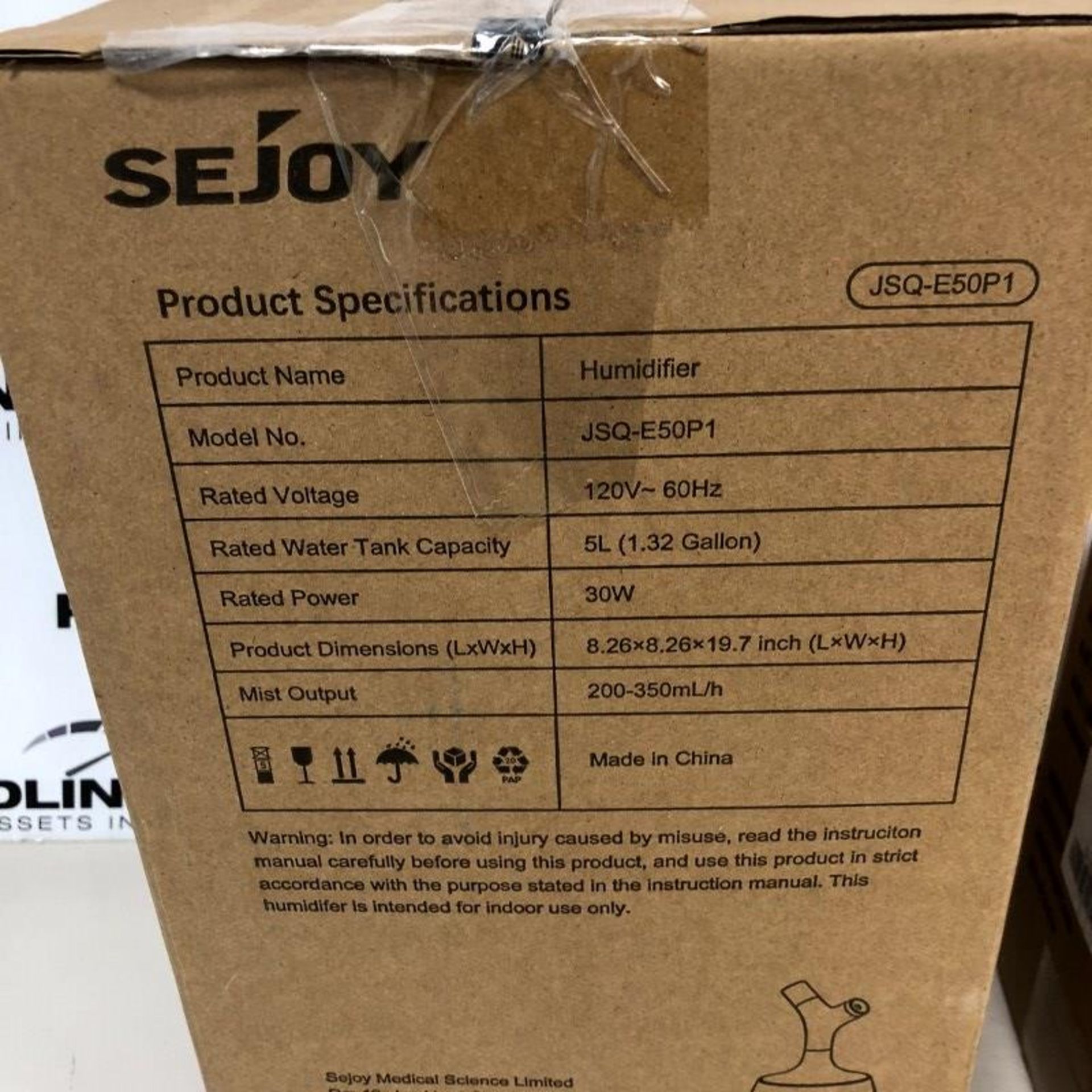 Mixed Lot - Sejoy - Humidifier For Bedroom, 3 Speed Air Circulator - Image 2 of 4