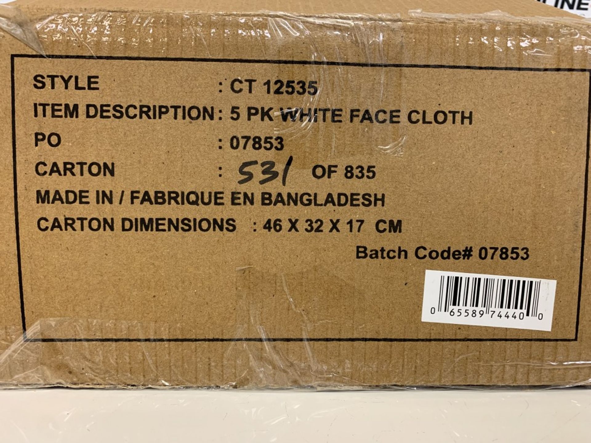 Box Of 5 Pack White Cotton Face Cloth - Image 2 of 2