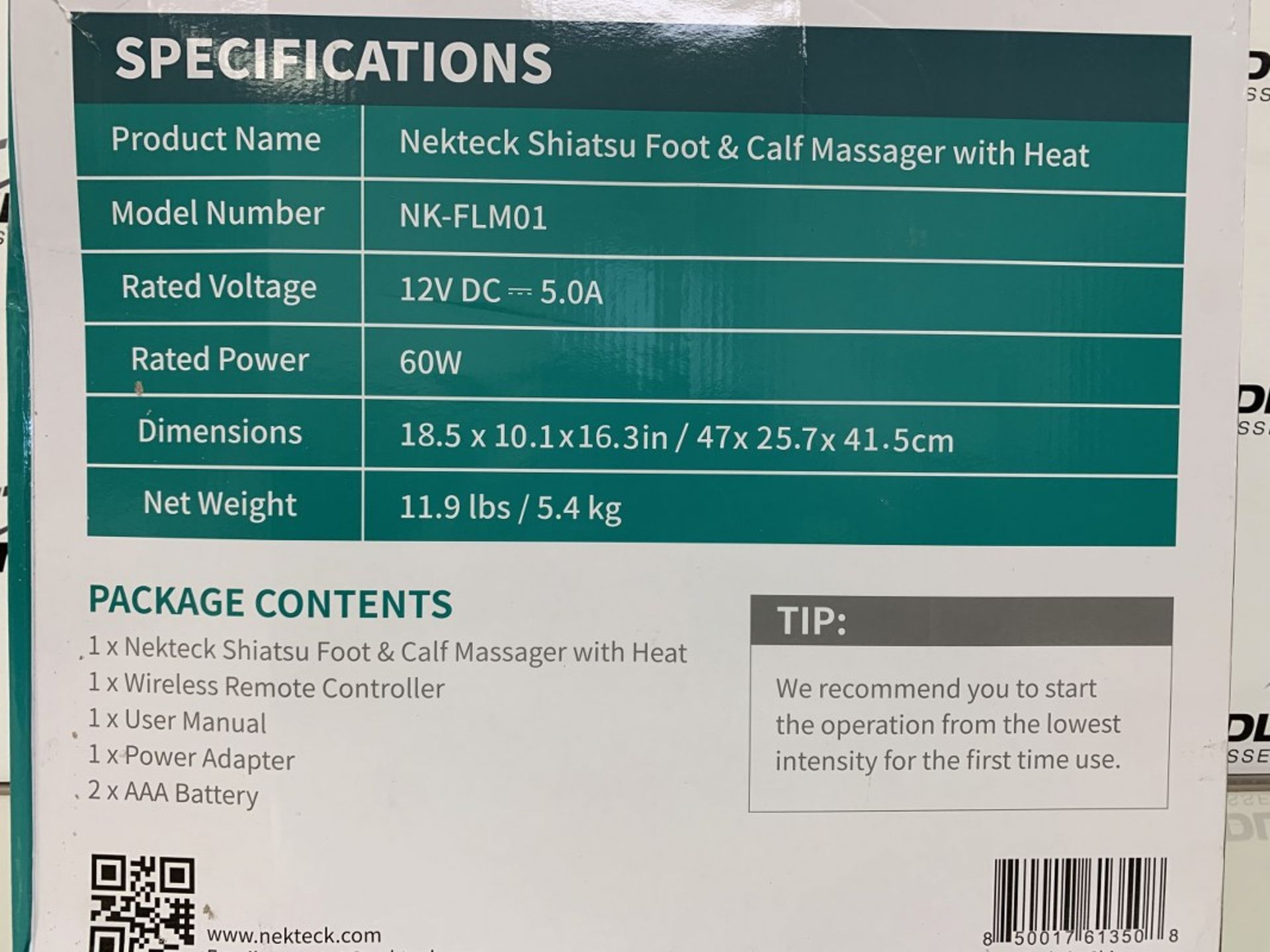 Nekteck - Shiatsu Foot & Calf Massager W/ Heat - Image 2 of 2