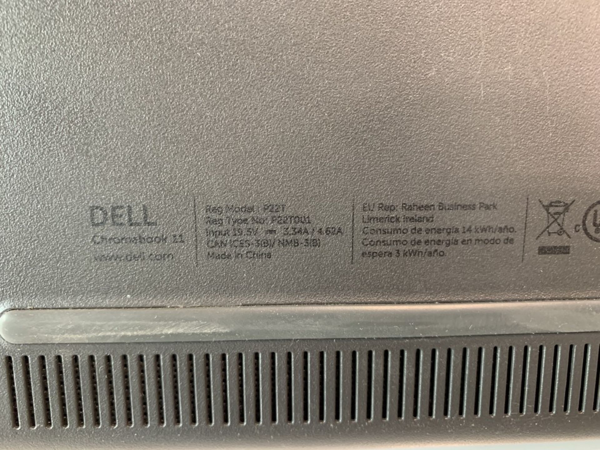 Dell Chromebook 11 P22T Laptop, 11.6In Lcd Notebook, Intel Celeron N2840 Processor 2.58Ghz, 2Gb - Image 3 of 4