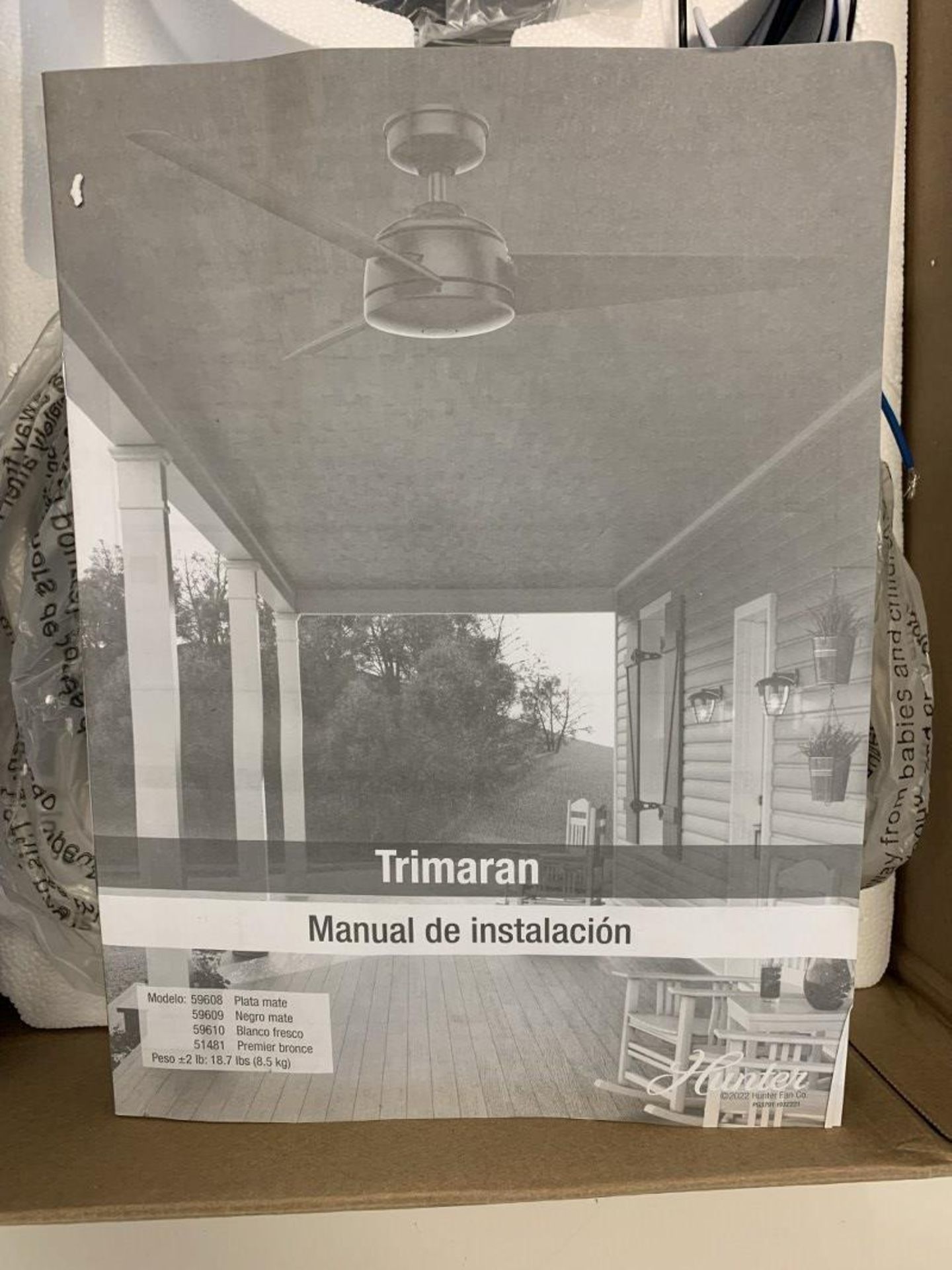 Hunter - Trimaran Matte Silver Ceiling Fan - Image 2 of 3