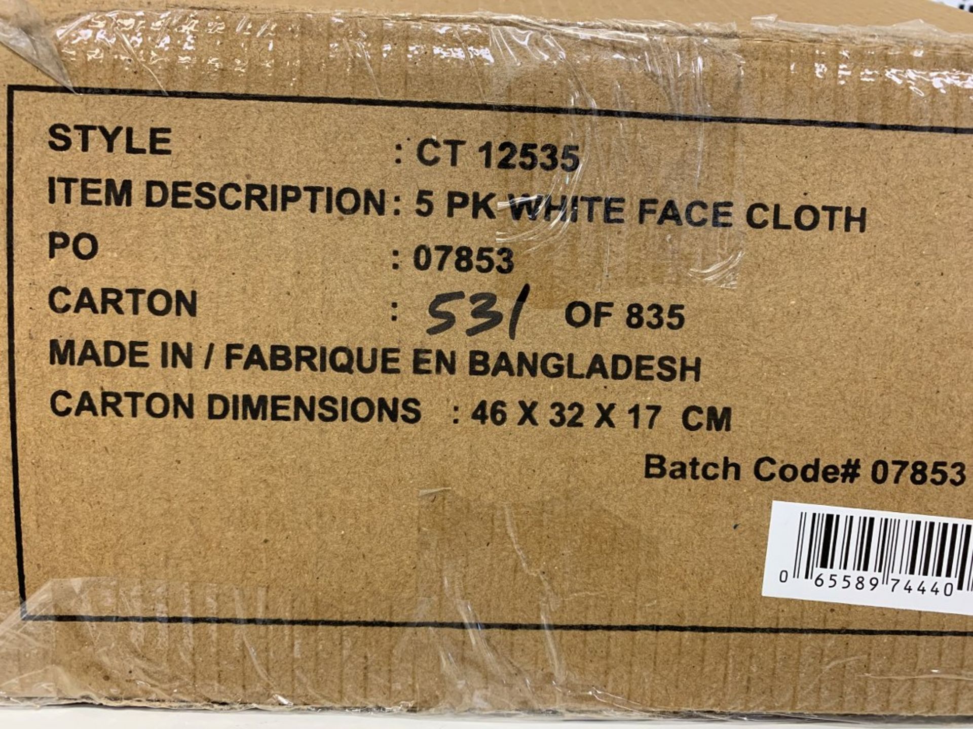 Box Of 5 Pack White Cotton Face Cloth - Image 2 of 2