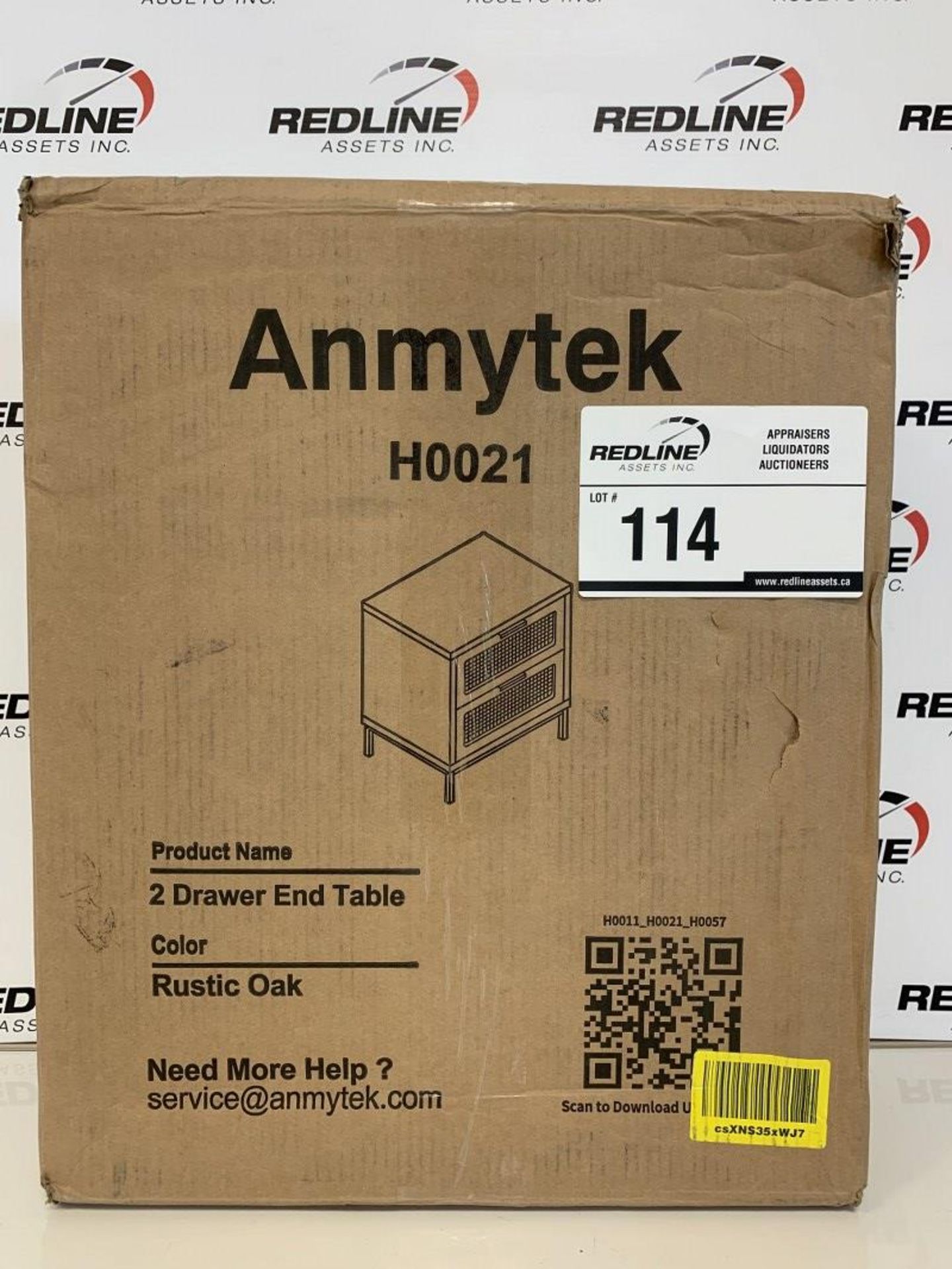Anmytek - 2 Drawer End Table - Rustic Oak - Image 2 of 2