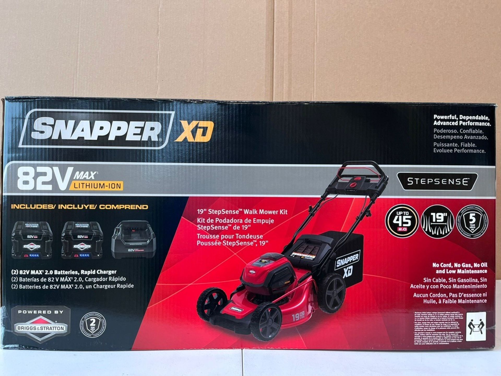 Snapper - Xd 82V 19" Stepsense Walk Mower Kit - Including Battery - Sxd19Sswm82K