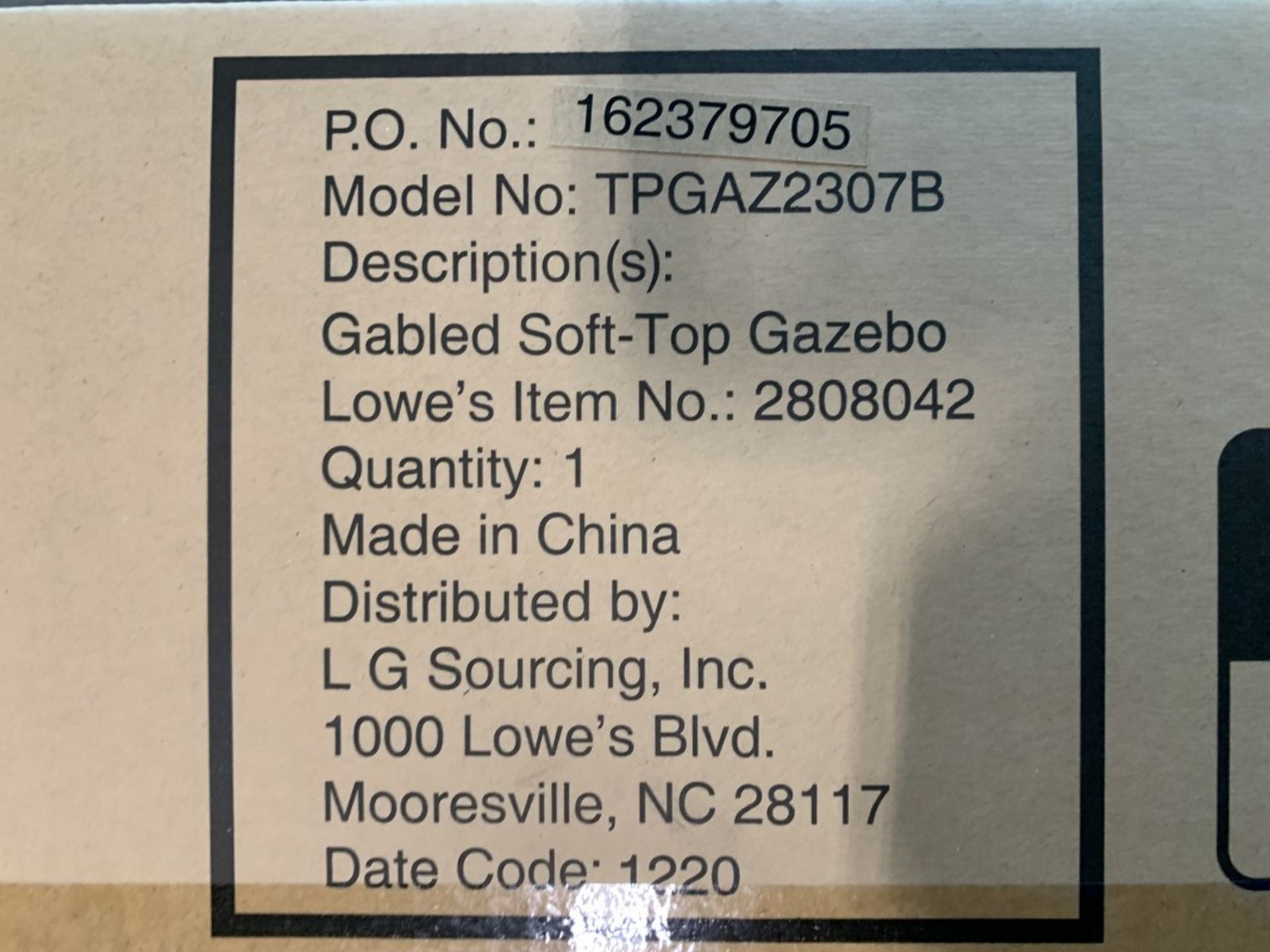 Style Selections - 10.72-Ft X 10.72-Ft Gabled Soft Top Gazebo - Wether Resistant Dark Grey Canopy - Bild 3 aus 3