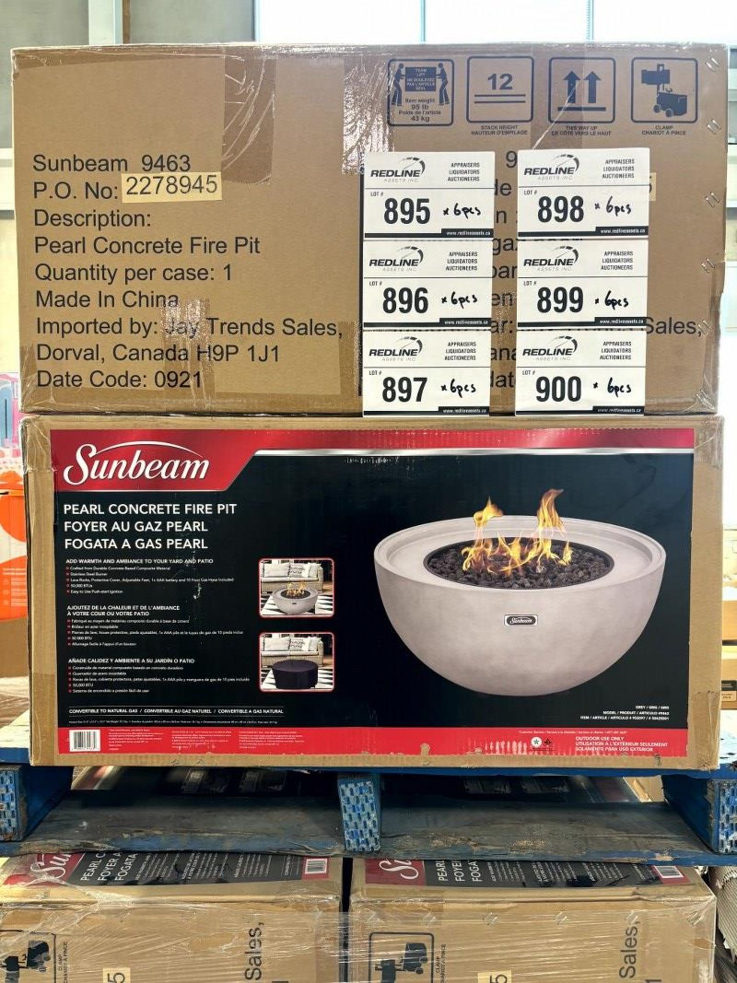 Pallet Lot -Sunbeam - Pearl Concrete Fire Pit - 9466