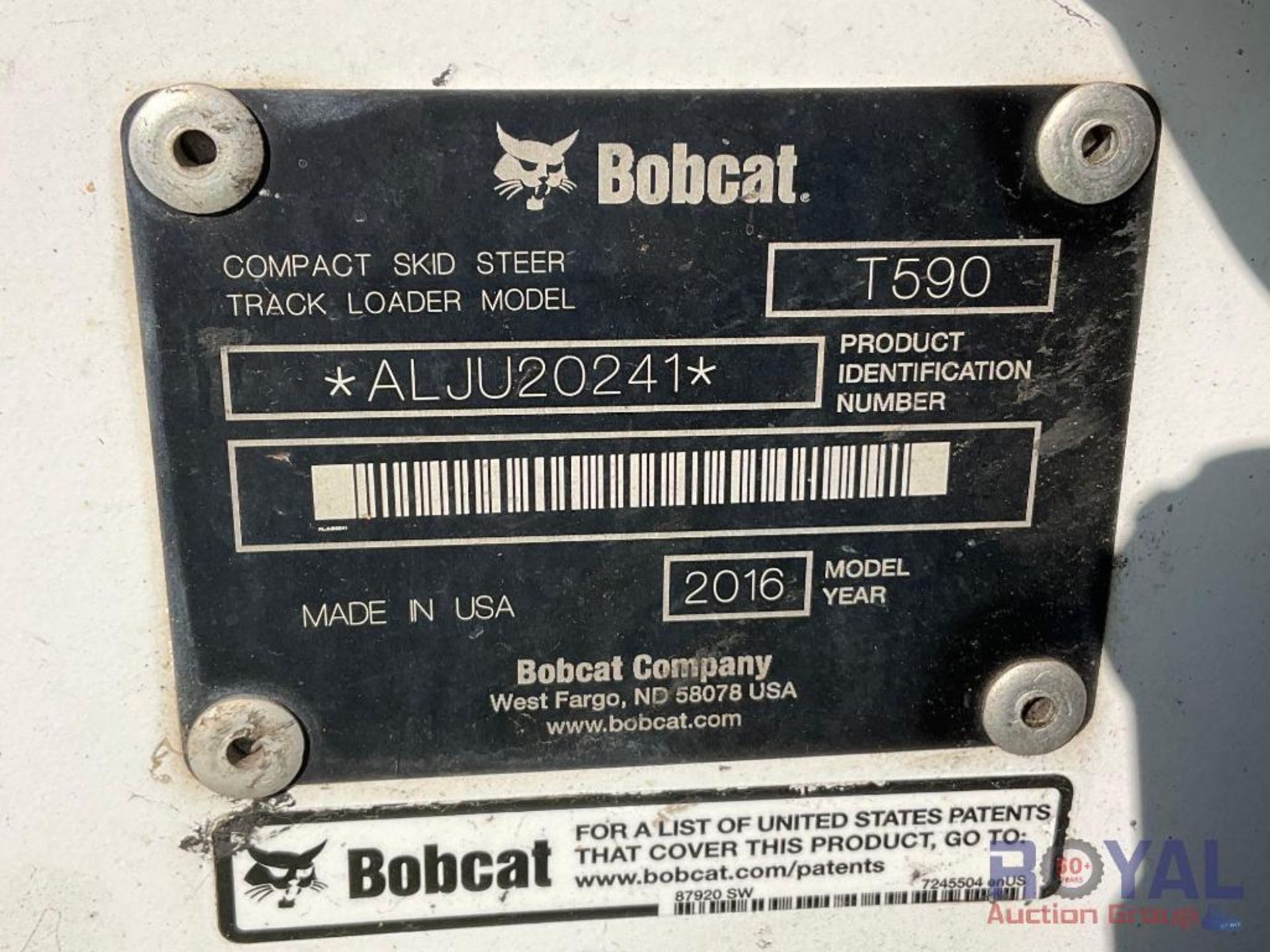 2016 Bobcat T590 Compact Track Loader Skid Steer - Image 5 of 21