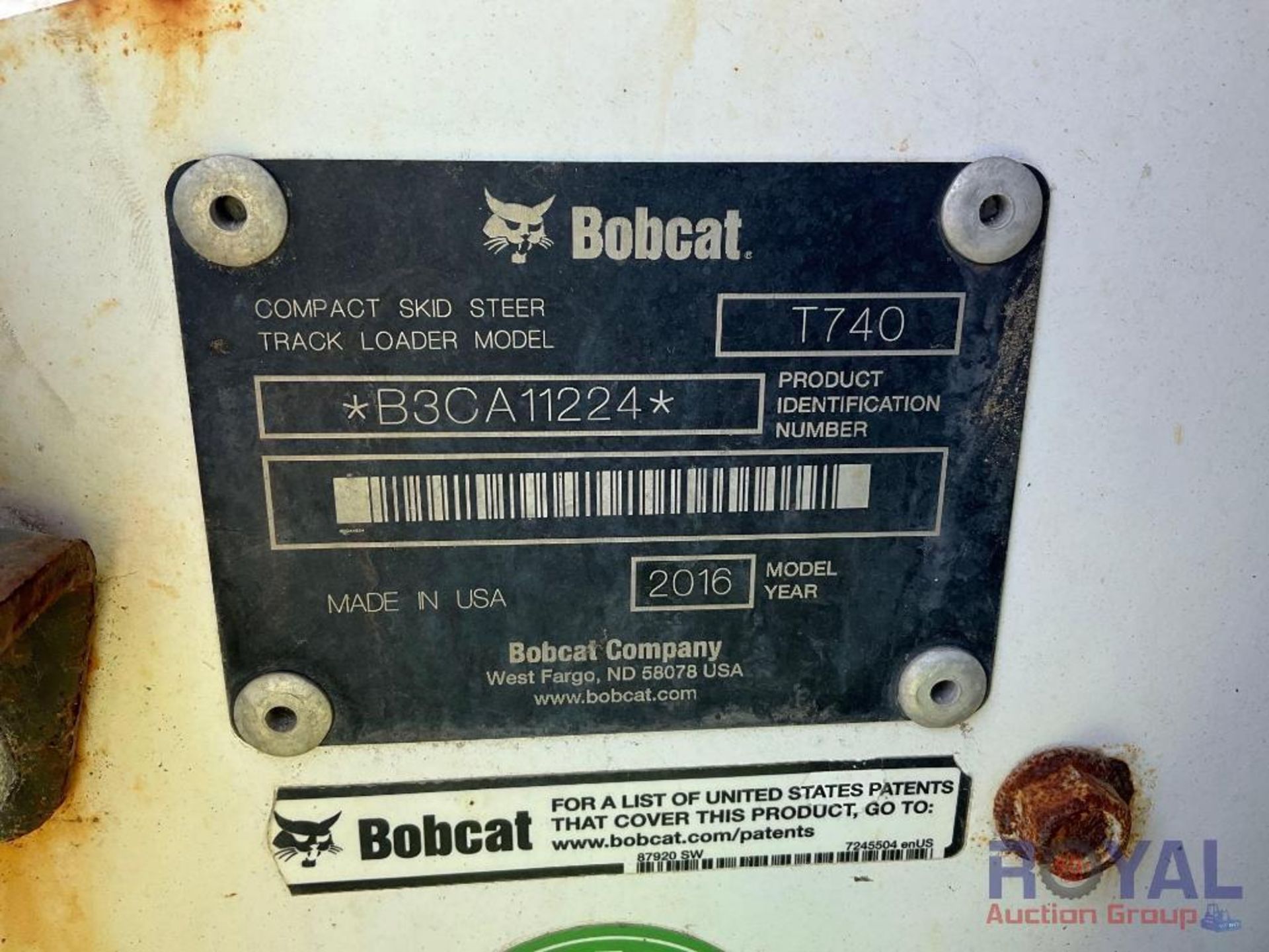 2016 Bobcat T740 Compact Track Loader Skid Steer - Image 5 of 19
