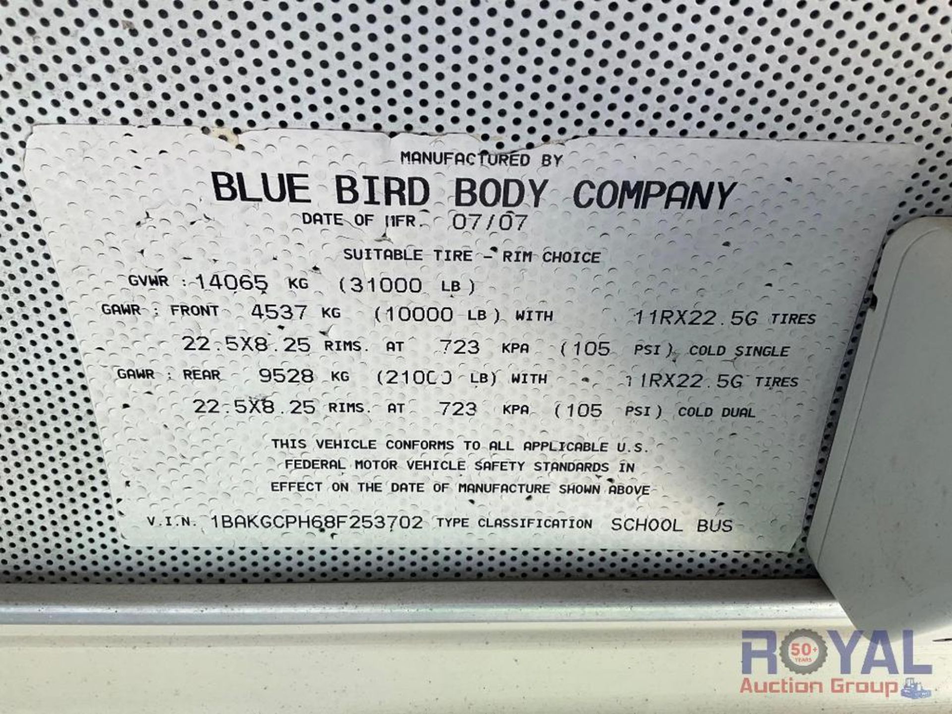 2008 Blue Bird BB Conventional Bus - Image 6 of 27