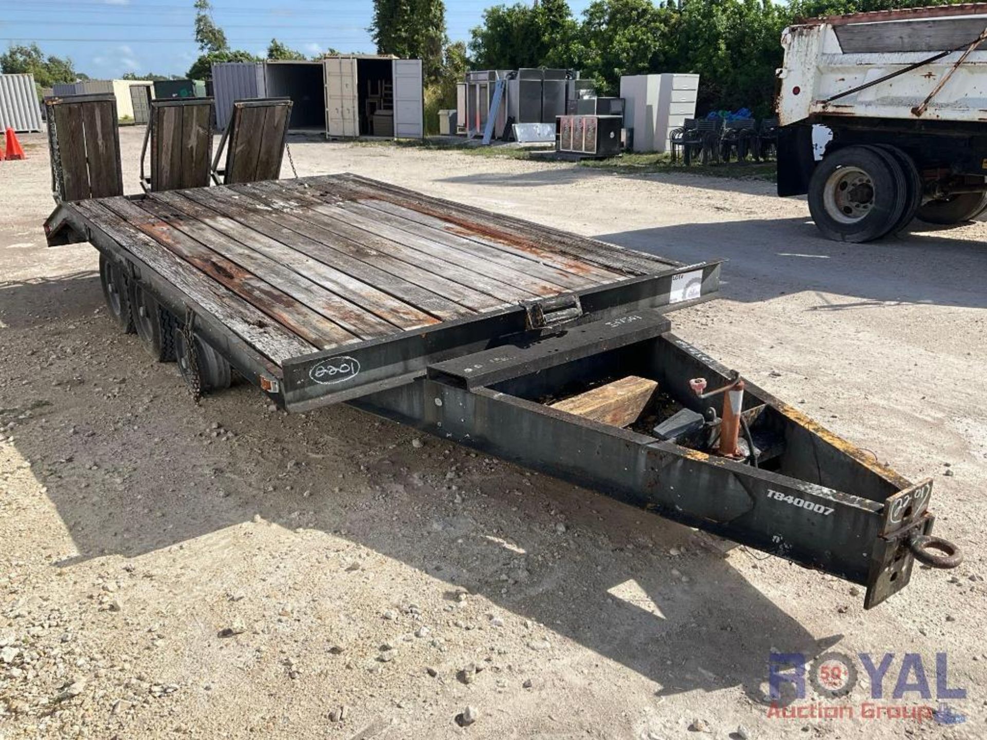 T840007 14ft X 7ft Tri-Axle Trailer w/ Fold Down Ramps - Image 2 of 14