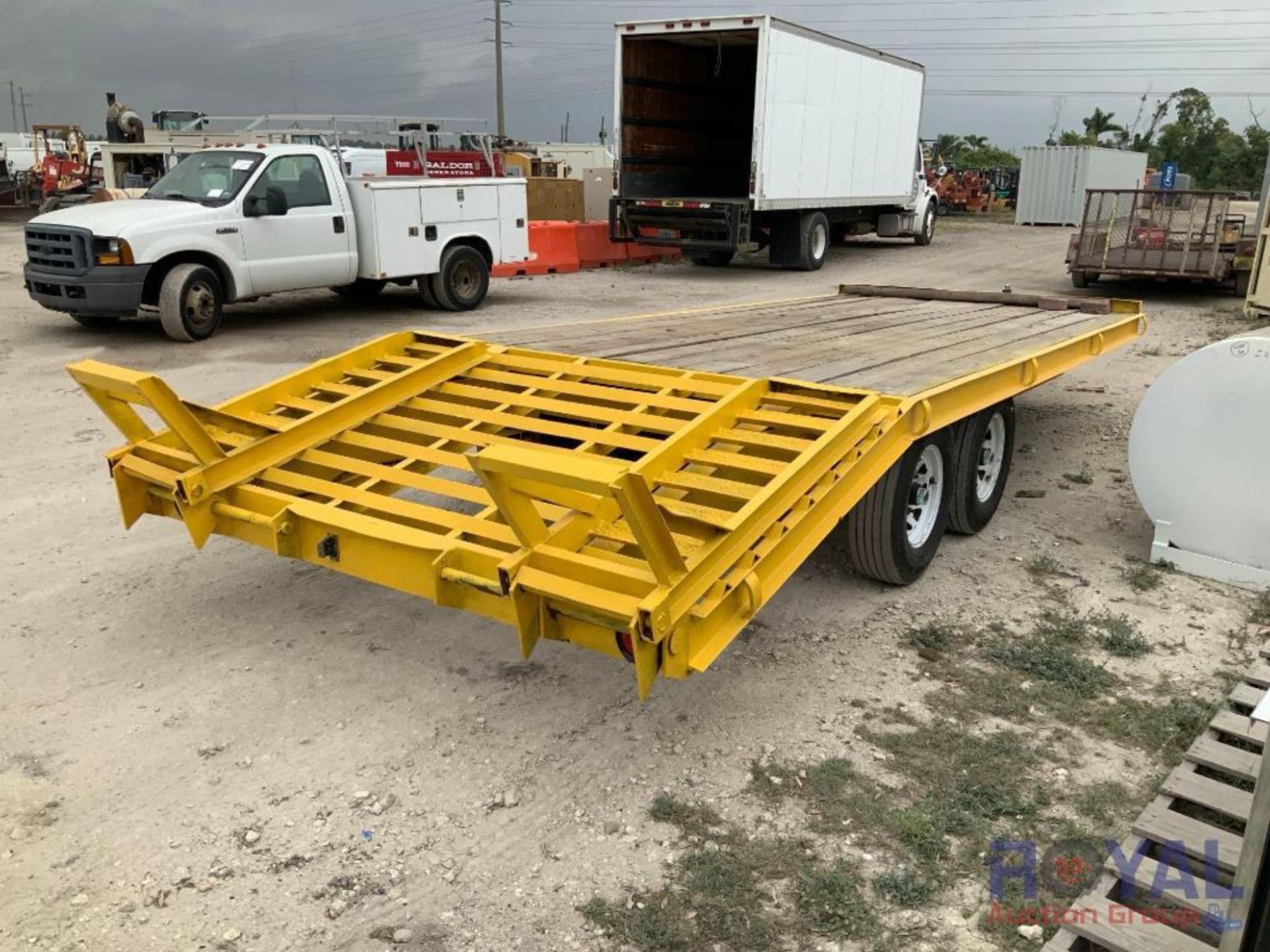 T/A 16ft X 8ft Pintle Hitch Equipment Trailer With Ramps - Image 3 of 12