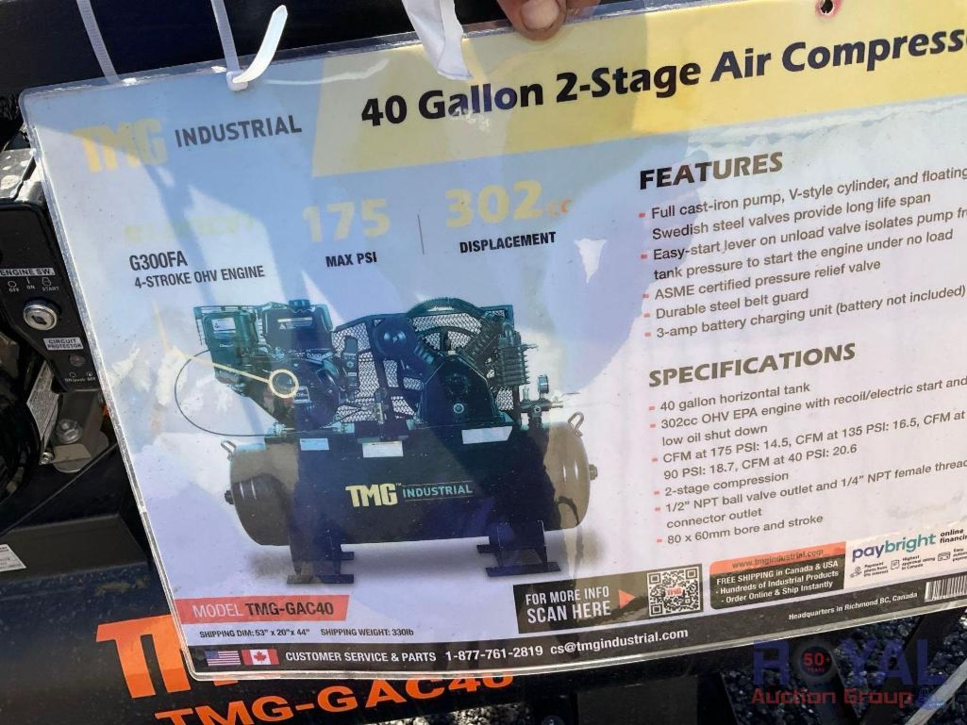 2024 TMG-GAC40 40 Gallon 2 Stage Air Compressor - Image 9 of 15