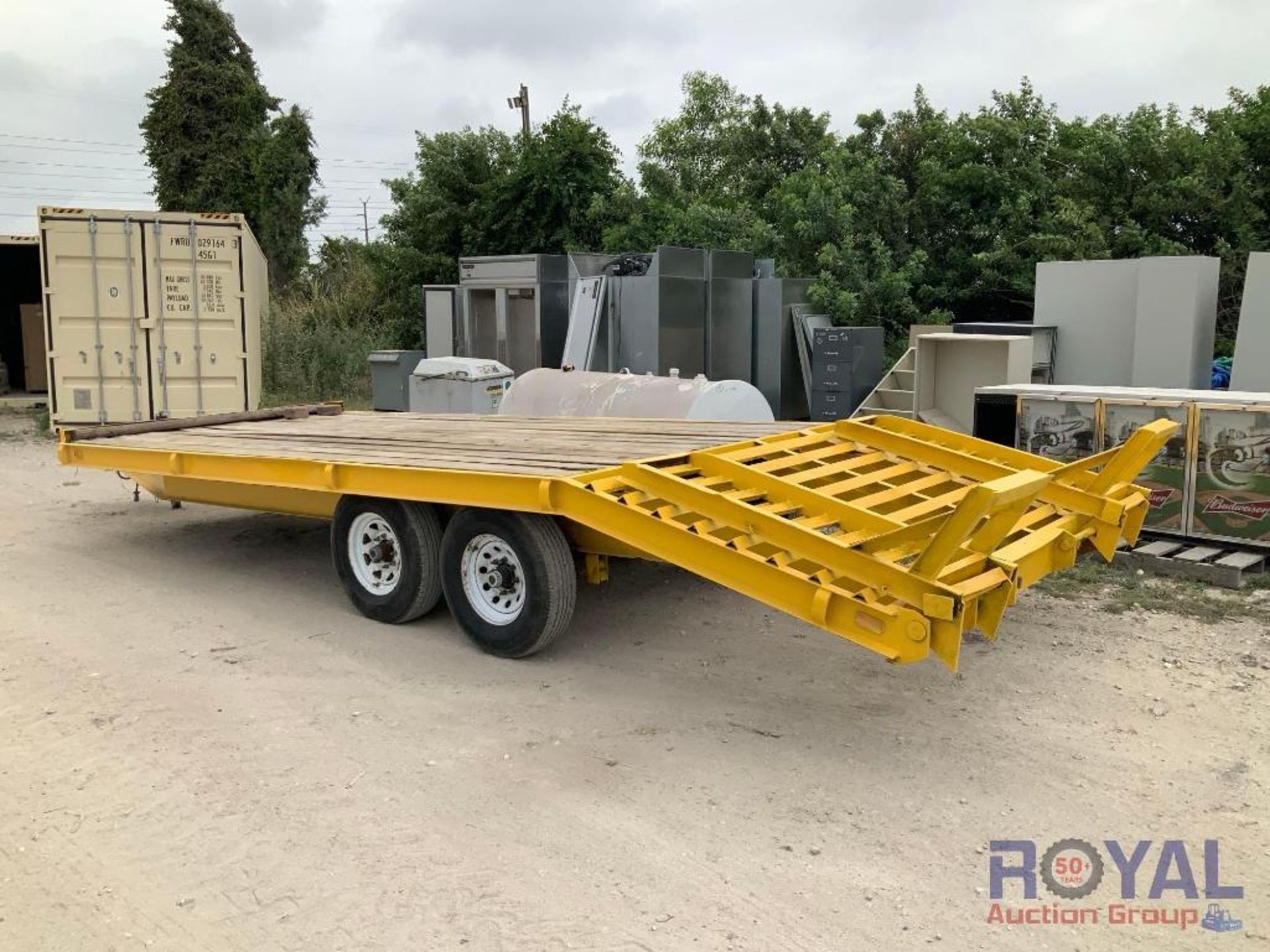 T/A 16ft X 8ft Pintle Hitch Equipment Trailer With Ramps - Image 4 of 12
