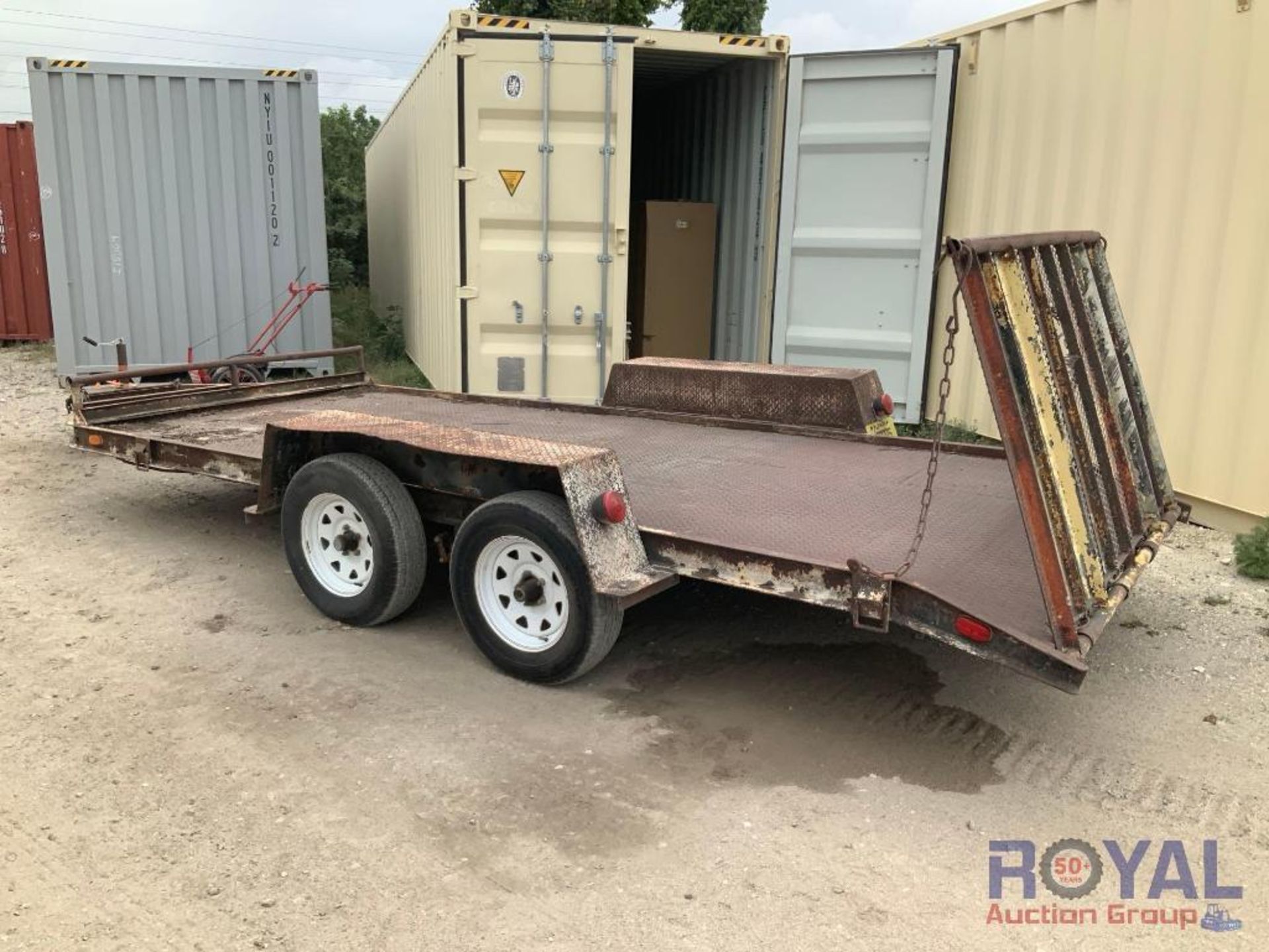 T/A 16ft X 6ft Pintle Hitch T/A Equipment Trailer w/ Fold Down Ramp - Image 3 of 12