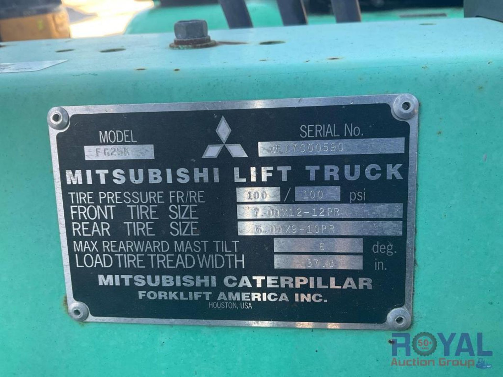 2001 Mitsubishi FG25K 5,000LB Pneumatic Tire Forklift - Image 17 of 27