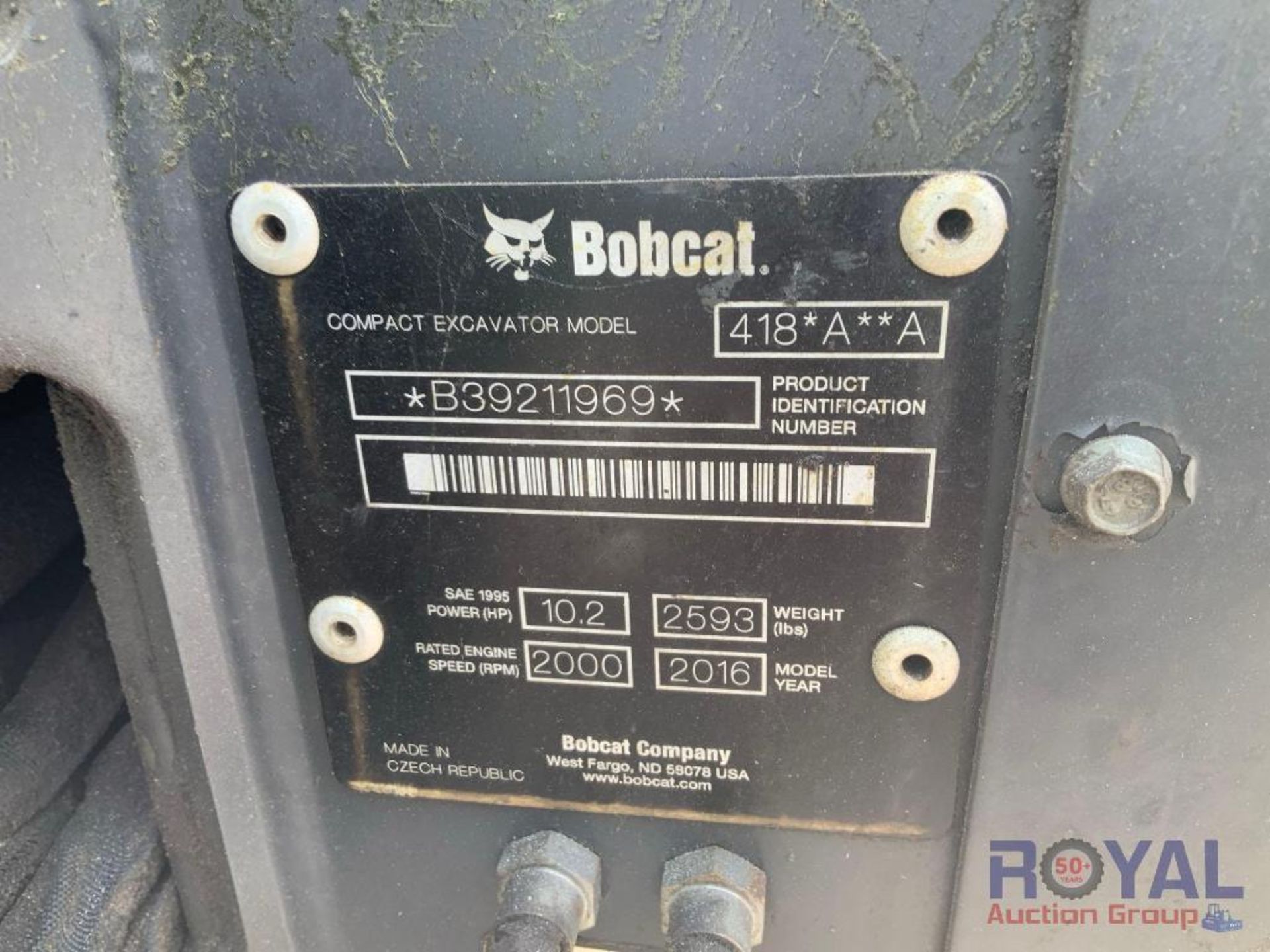 2016 Bobcat 418 Mini Excavator - Image 5 of 21