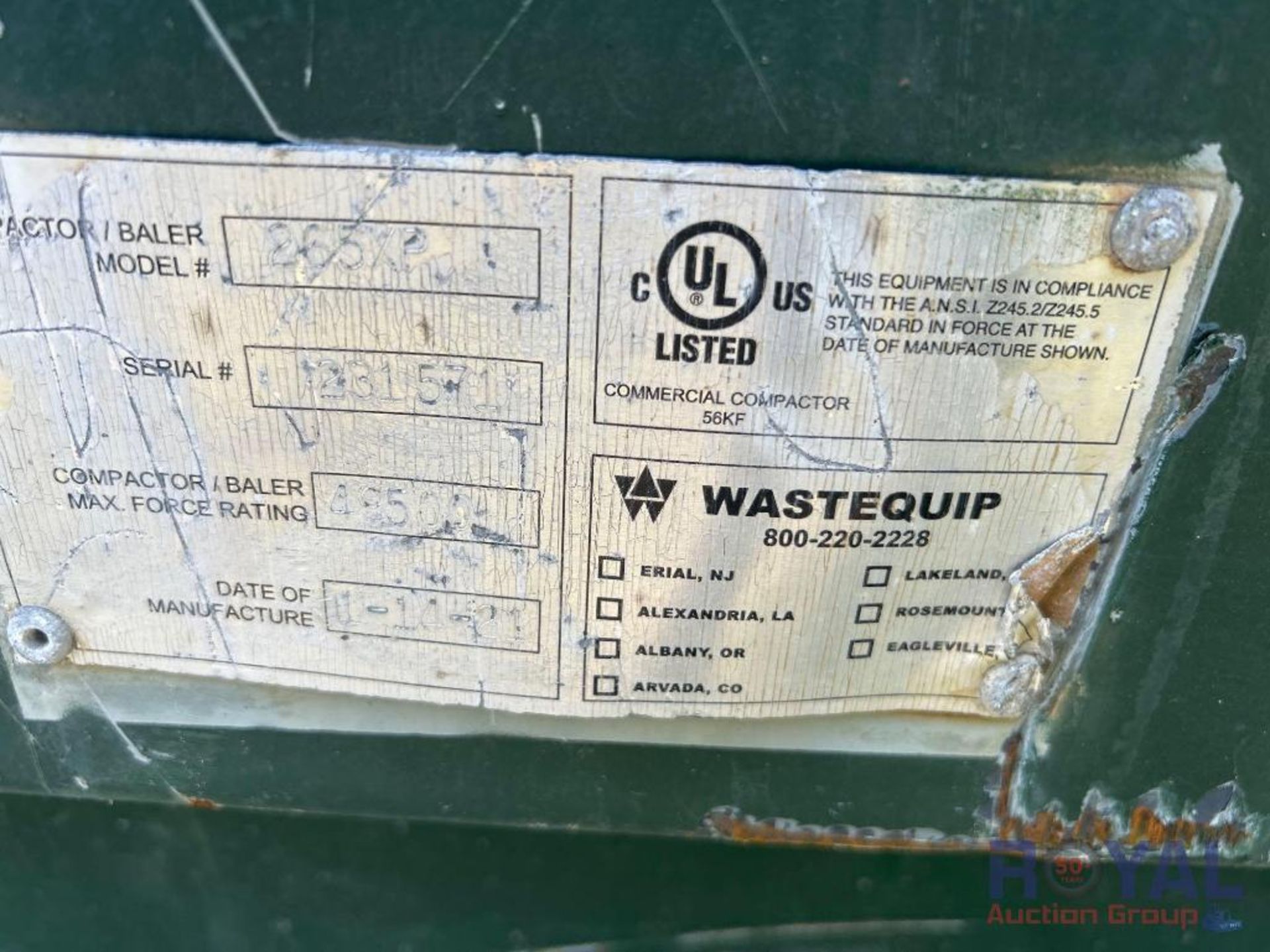 2021 Wastequip 265XP Self-Contained Trash Compactor - Image 5 of 6