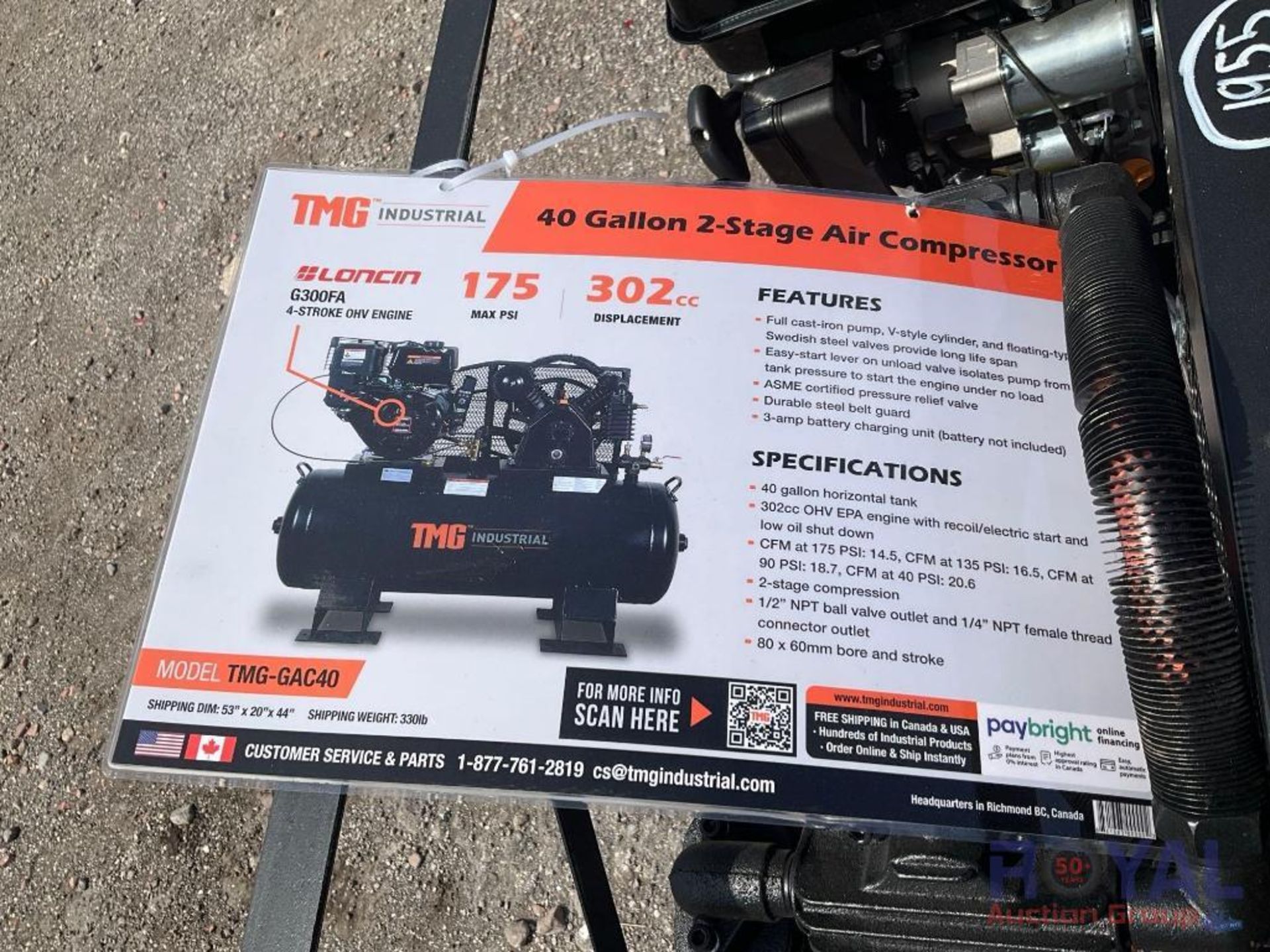 2024 TMG-GAC40 40 Gallon 2 Stage Air Compressor - Image 6 of 15