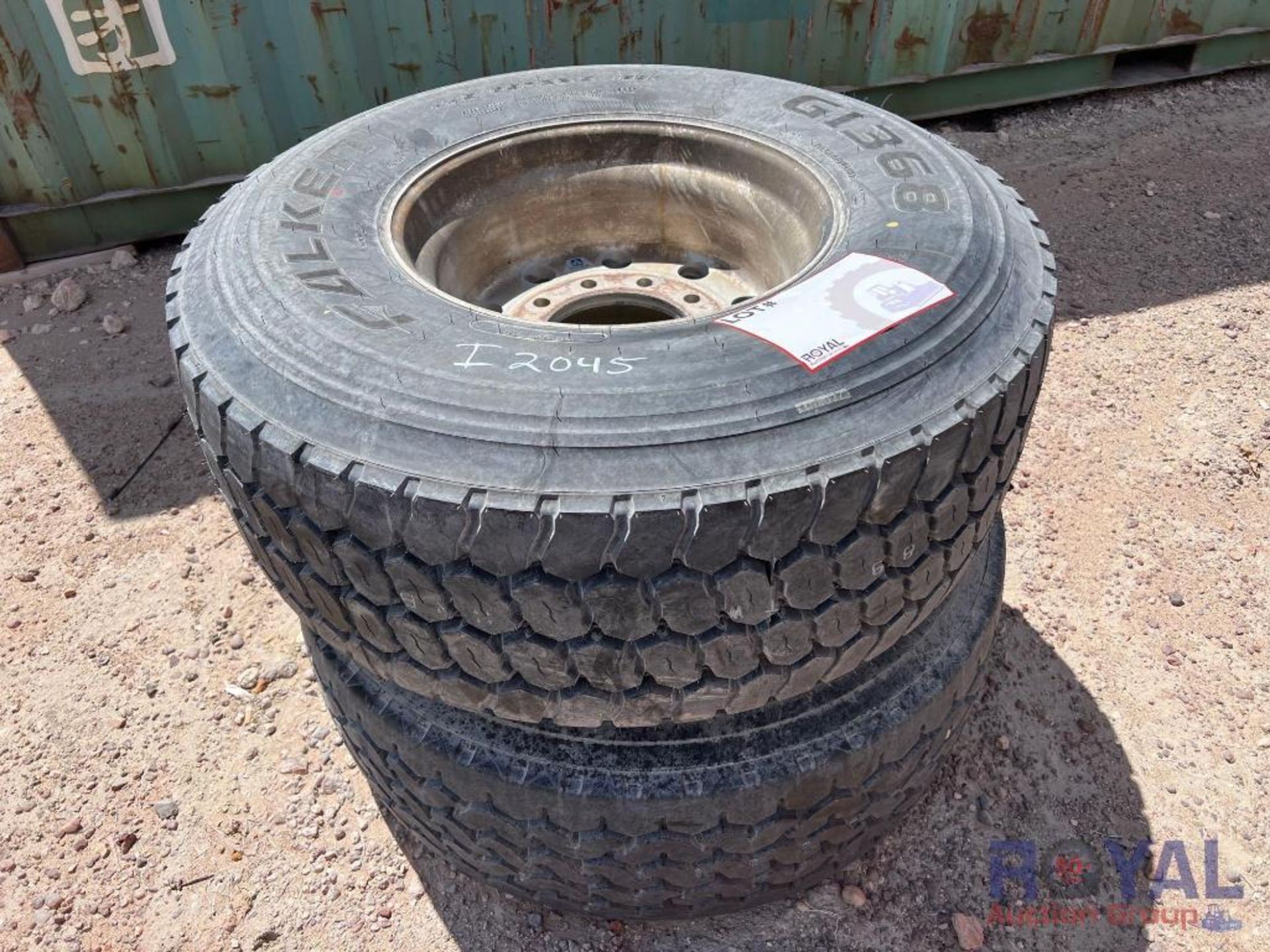 2 Unused 445/65R22.5 Tires on Alcoa Wheels